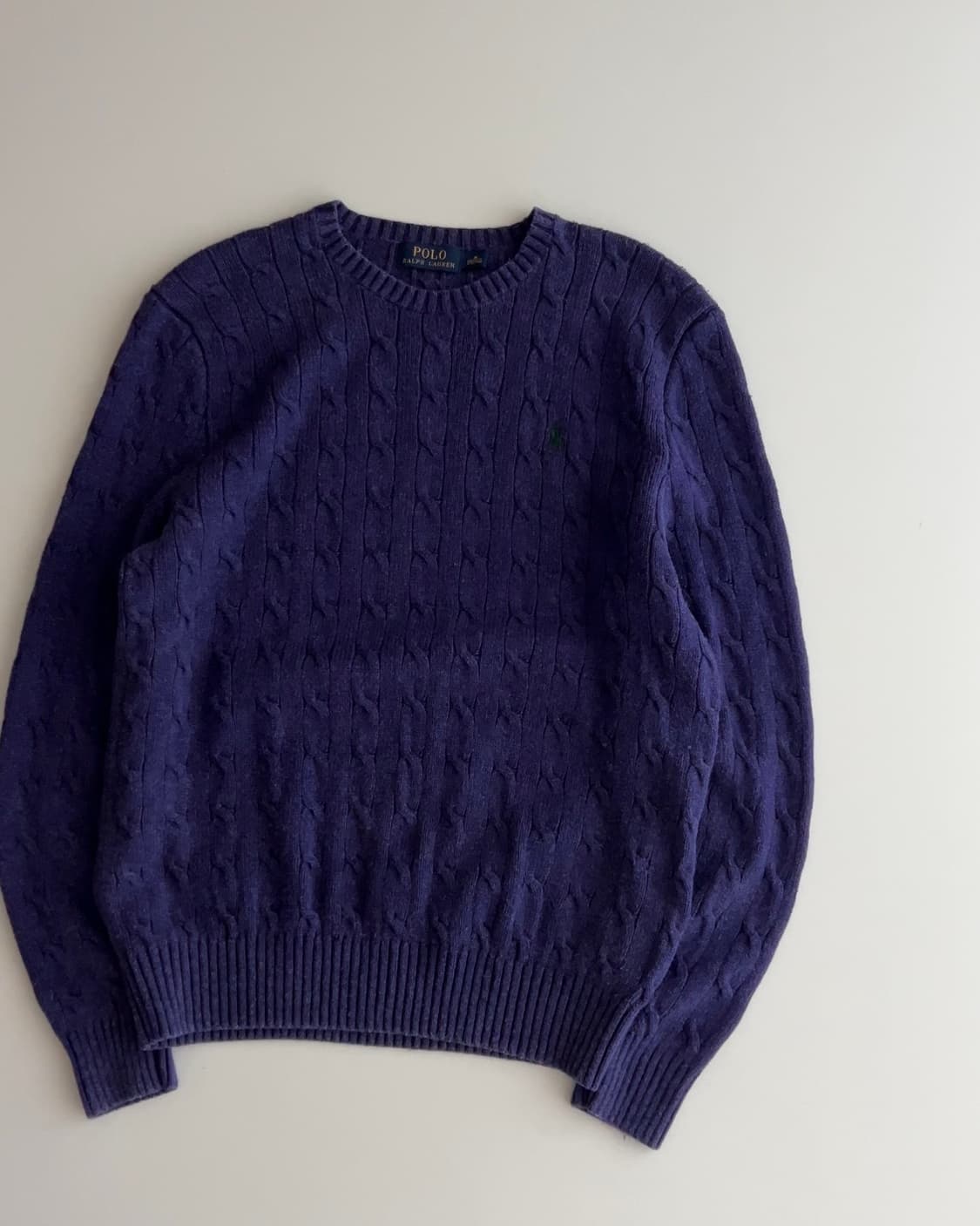 폴로 랄프로렌 퍼플 실크 케이블 니트 스웨터 m 상품이미지3