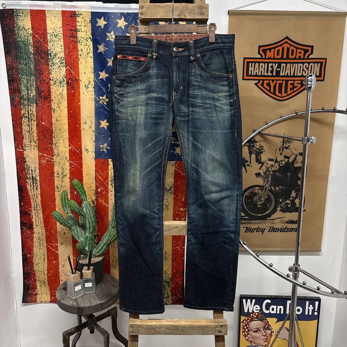 00s 에드윈 사우스웨스턴 무드 콘초버튼 커스텀 데님팬츠 N631 상품이미지1