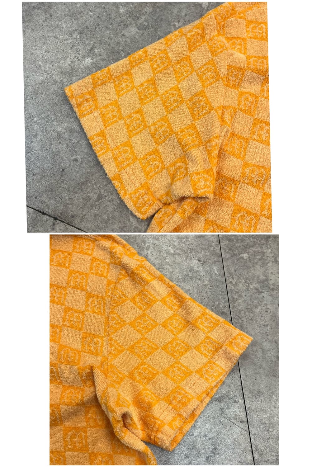 미스치프 체크 타월 반팔 셔츠 오렌지 #csz3665 상품이미지6