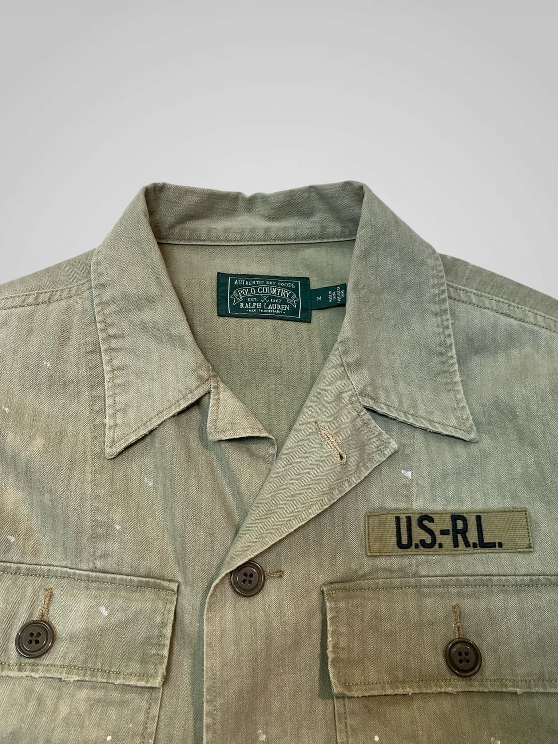 [M]폴로 컨트리 디스트레스 페인팅와팬패치 사파리야상자켓 상품이미지4