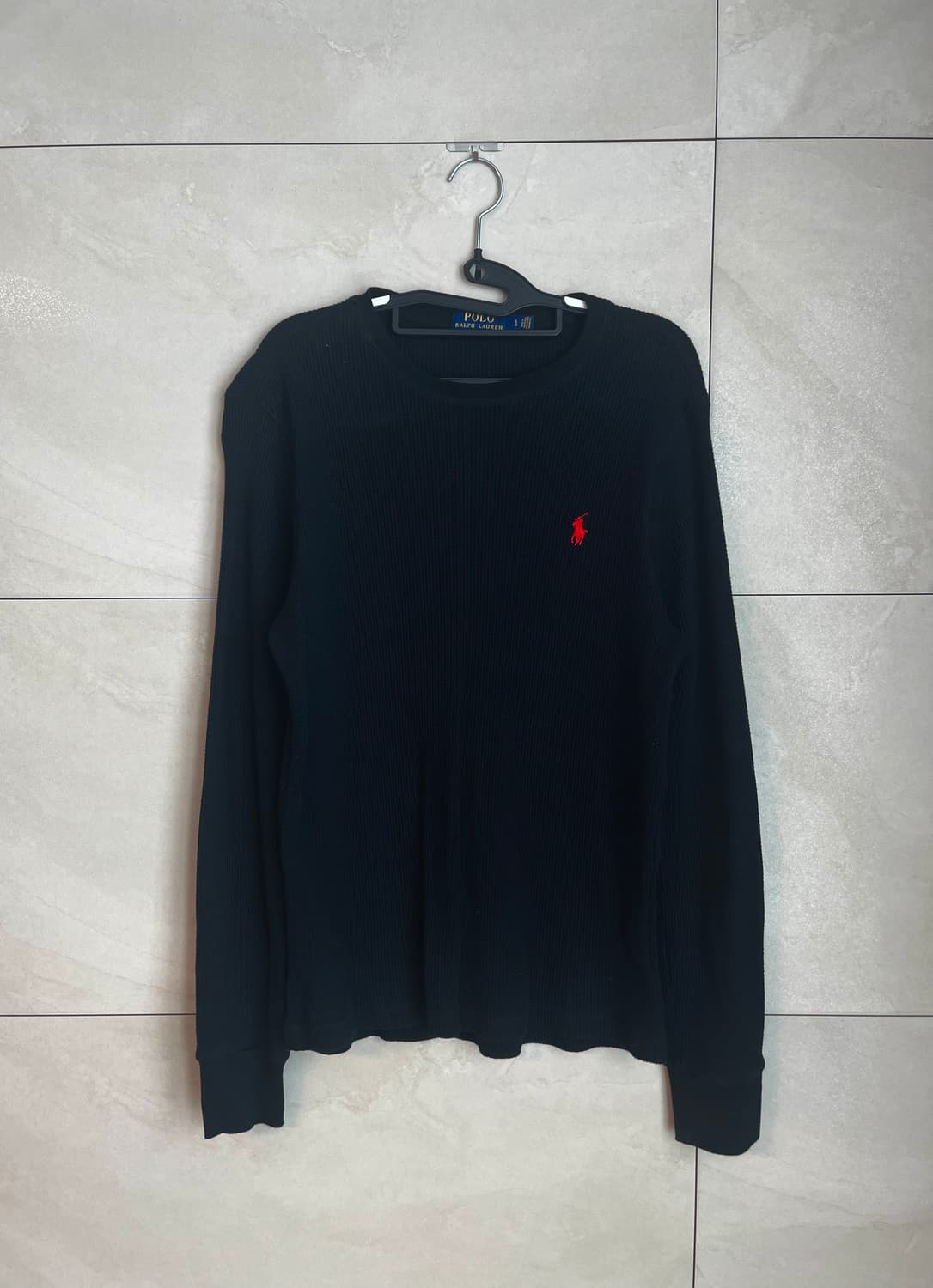 폴로 랄프로렌 블랙 와플 롱슬리브 니트 (L) 상품이미지1