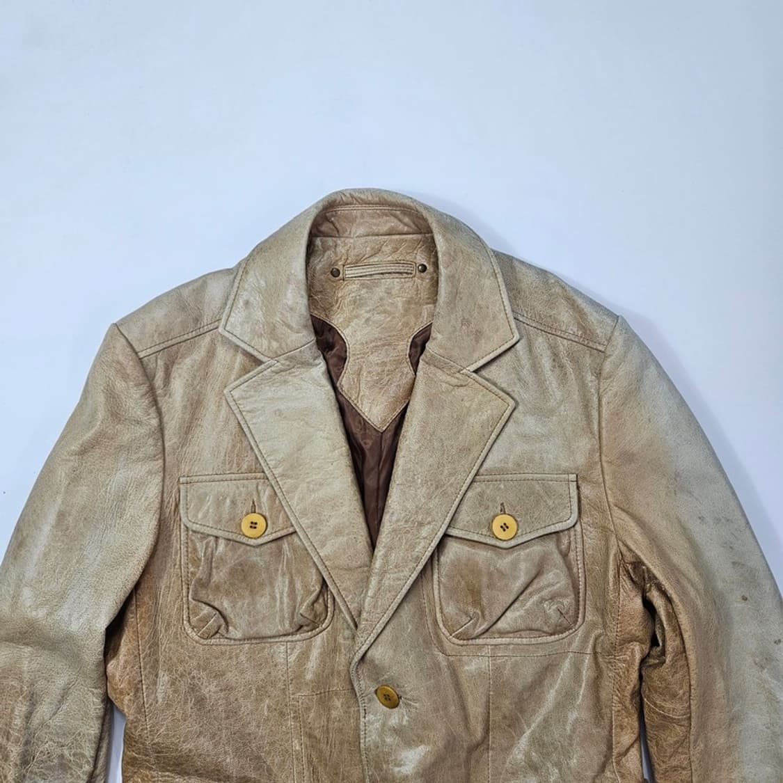 GAOOU 빈티지 염소가죽 블레이저 52 상품이미지3