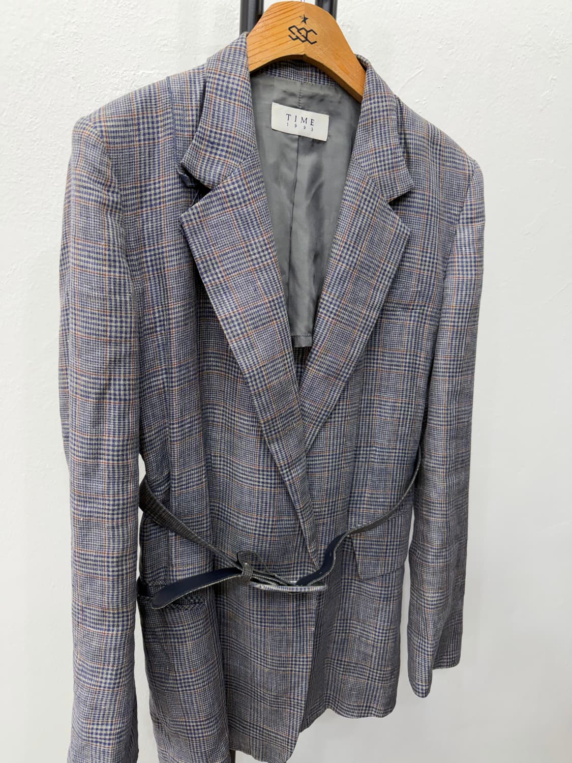 정품) TIME 타임 한섬 20ss 체크무늬 벨티드 자켓 82 상품이미지2