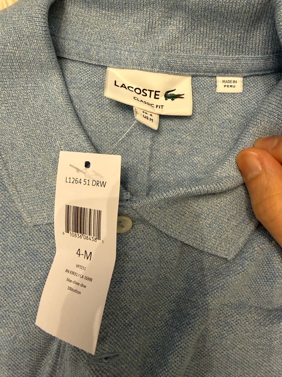 라코스테 클래식핏 폴로 티셔츠 블루 4-M사이즈 상품이미지2