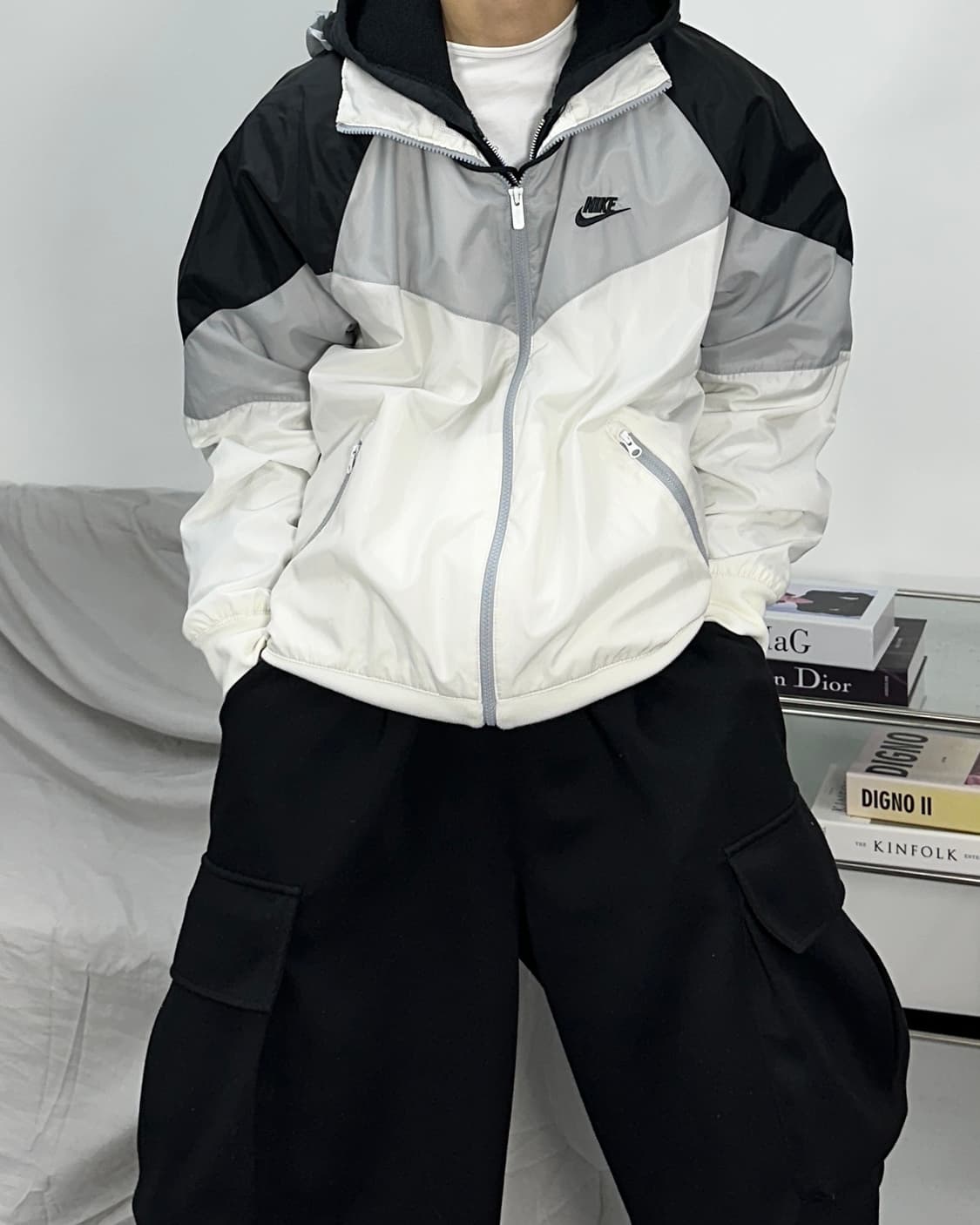 나이키 빅로고 배색 바람막이 XL 상품이미지1