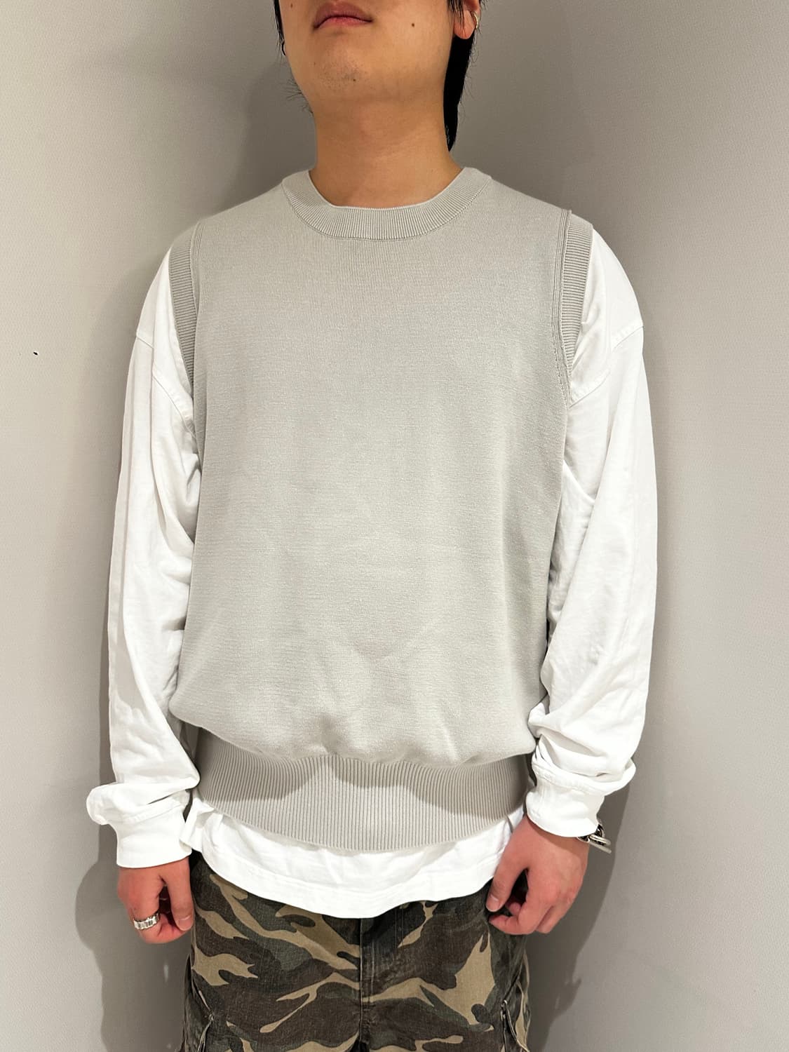 포터리 컴포트 크루넥 니트베스트 그레이 1 사이즈 상품이미지2