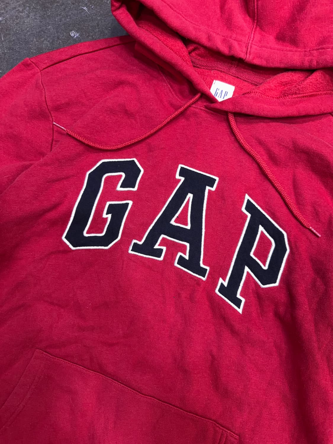 GAP 갭 로고 약기모 후드티 후디 레드 M 상품이미지3