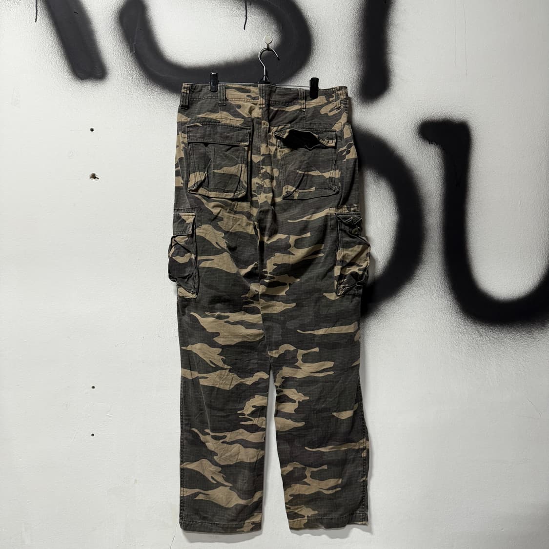 VTG 빈티지 빅사이즈 카모 플라주 멀티 포켓 립스탑 와이드 카고 팬츠 상품이미지2