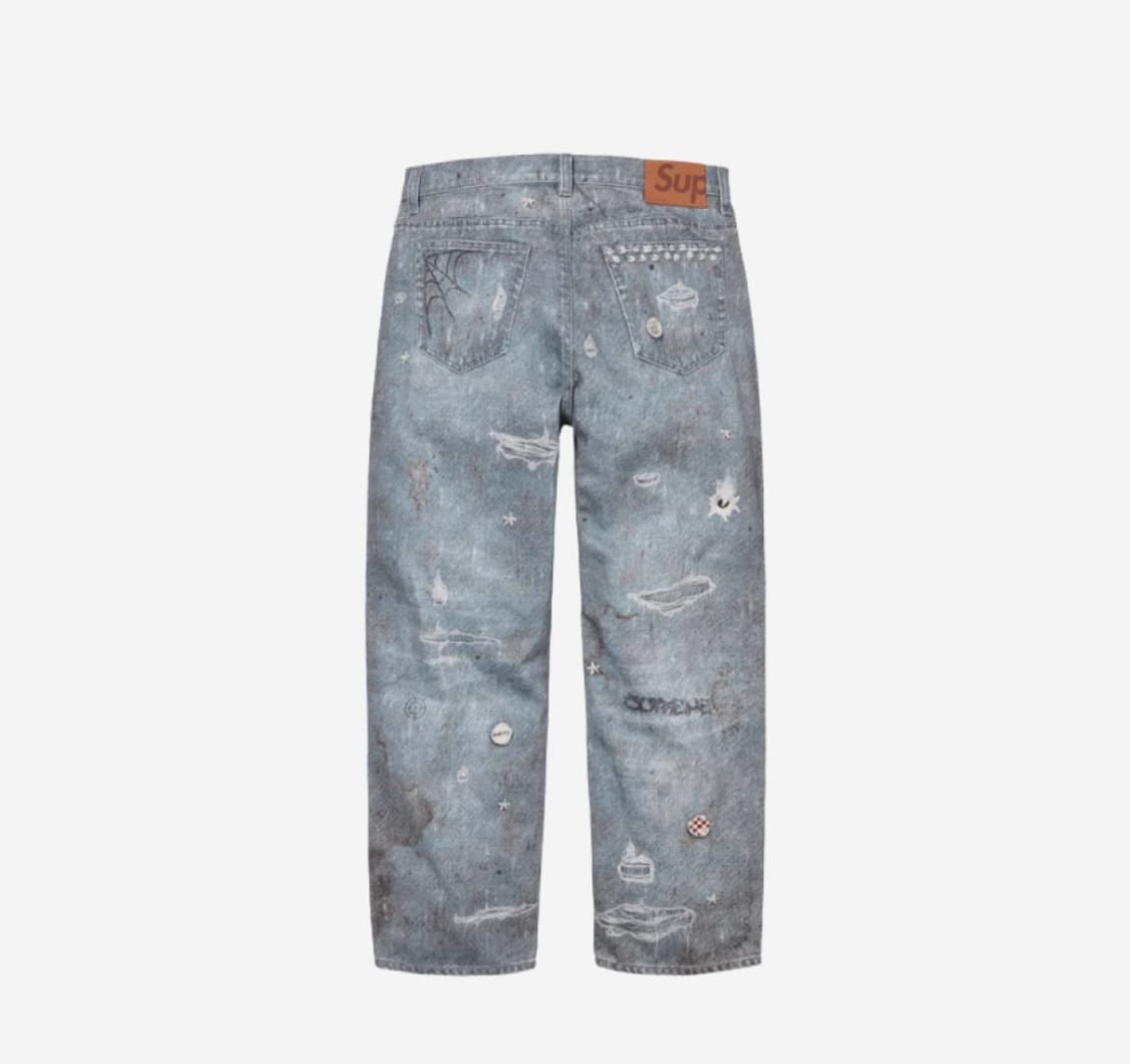 32 / 슈프림 HJR 트롱프 뢰유 루즈 핏 진 블루 상품이미지2