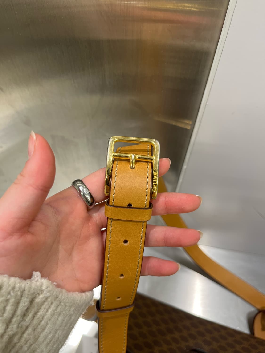 [정품] 셀린느마카담 스타볼 금장 숄더백 (리엔빈티지 구매) 상품이미지3