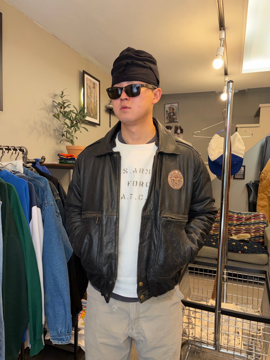 80’s American  cow-leather A-2 bomber  상품이미지2