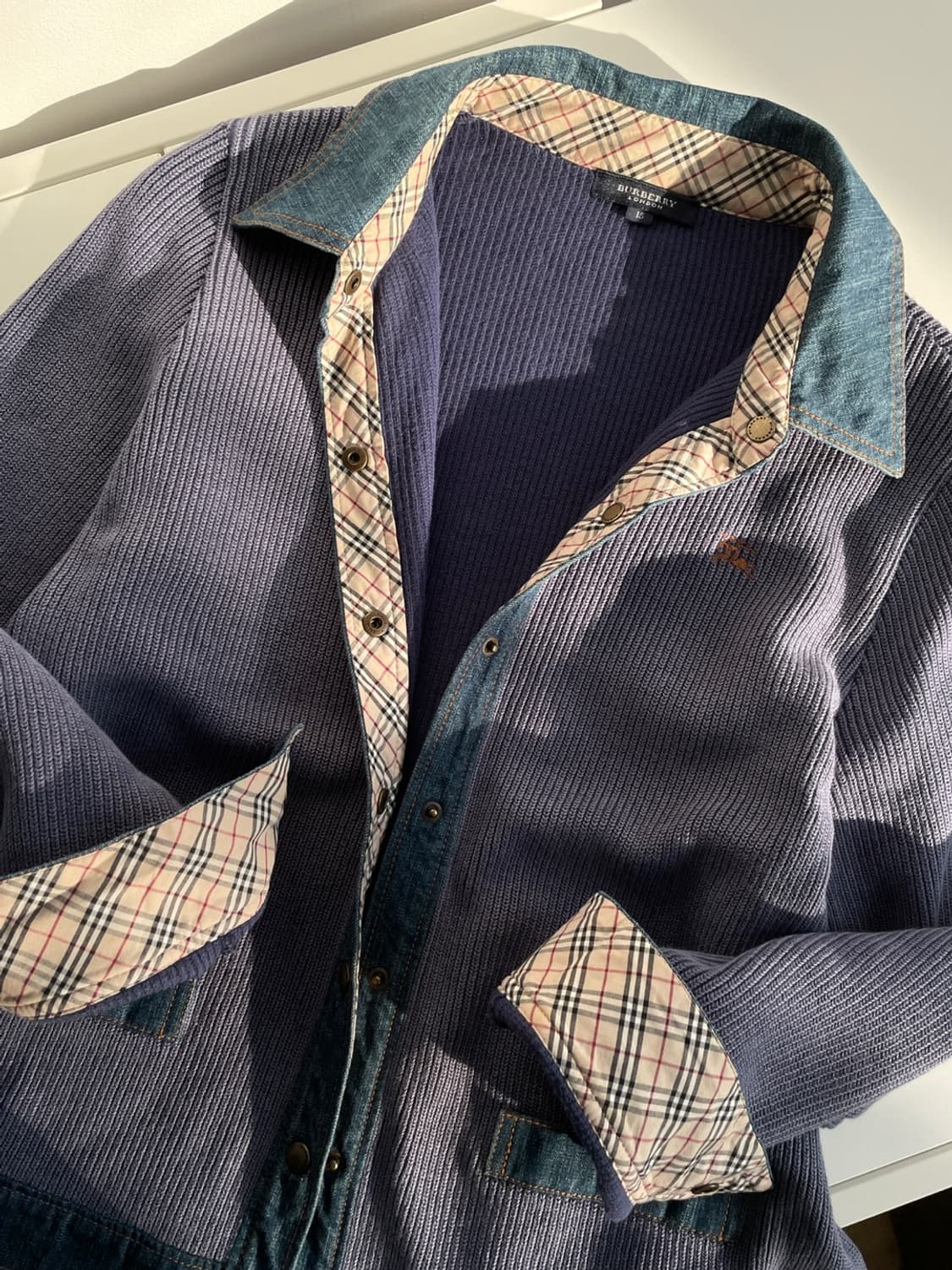 버버리 데님 니트 믹스 자켓 상품이미지1