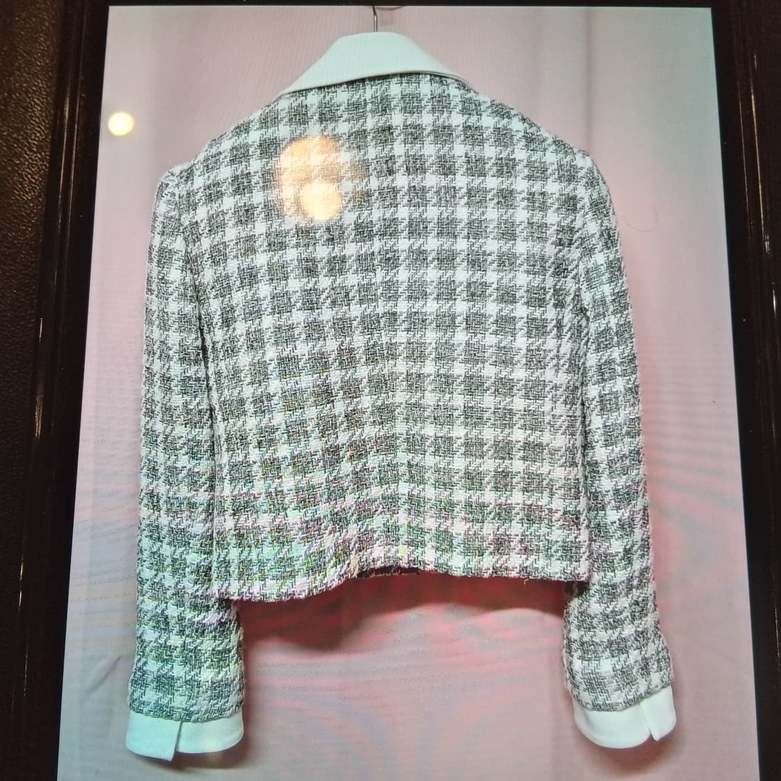 자라 트위드 크롭 스트럭처 로즈 자켓 상품이미지2