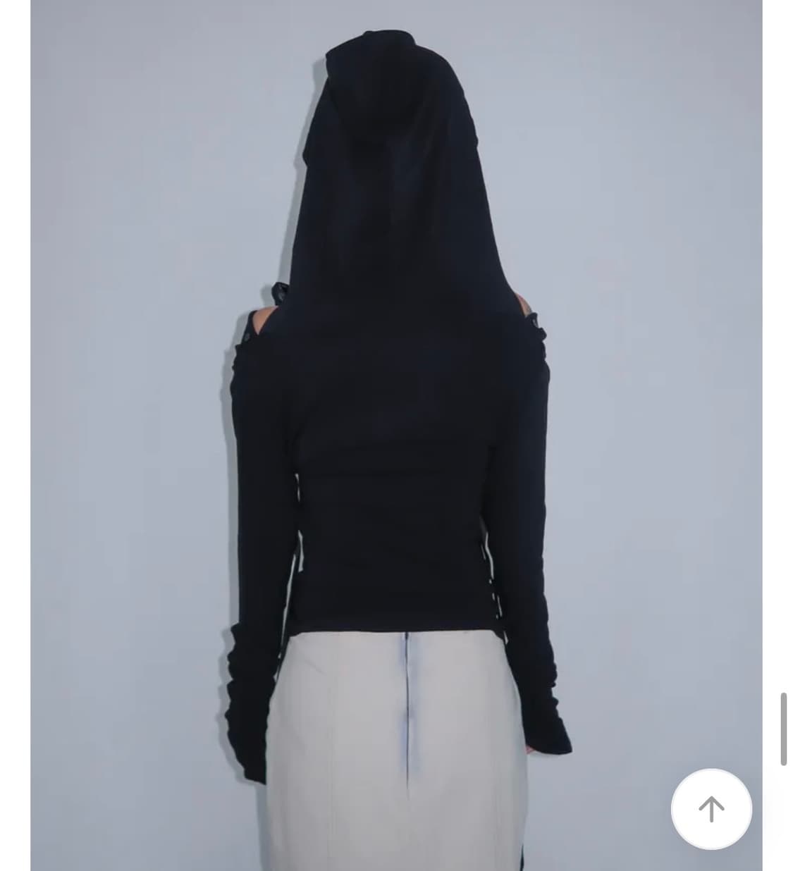 끈 오프숄더 후드티 슬리브 상품이미지3