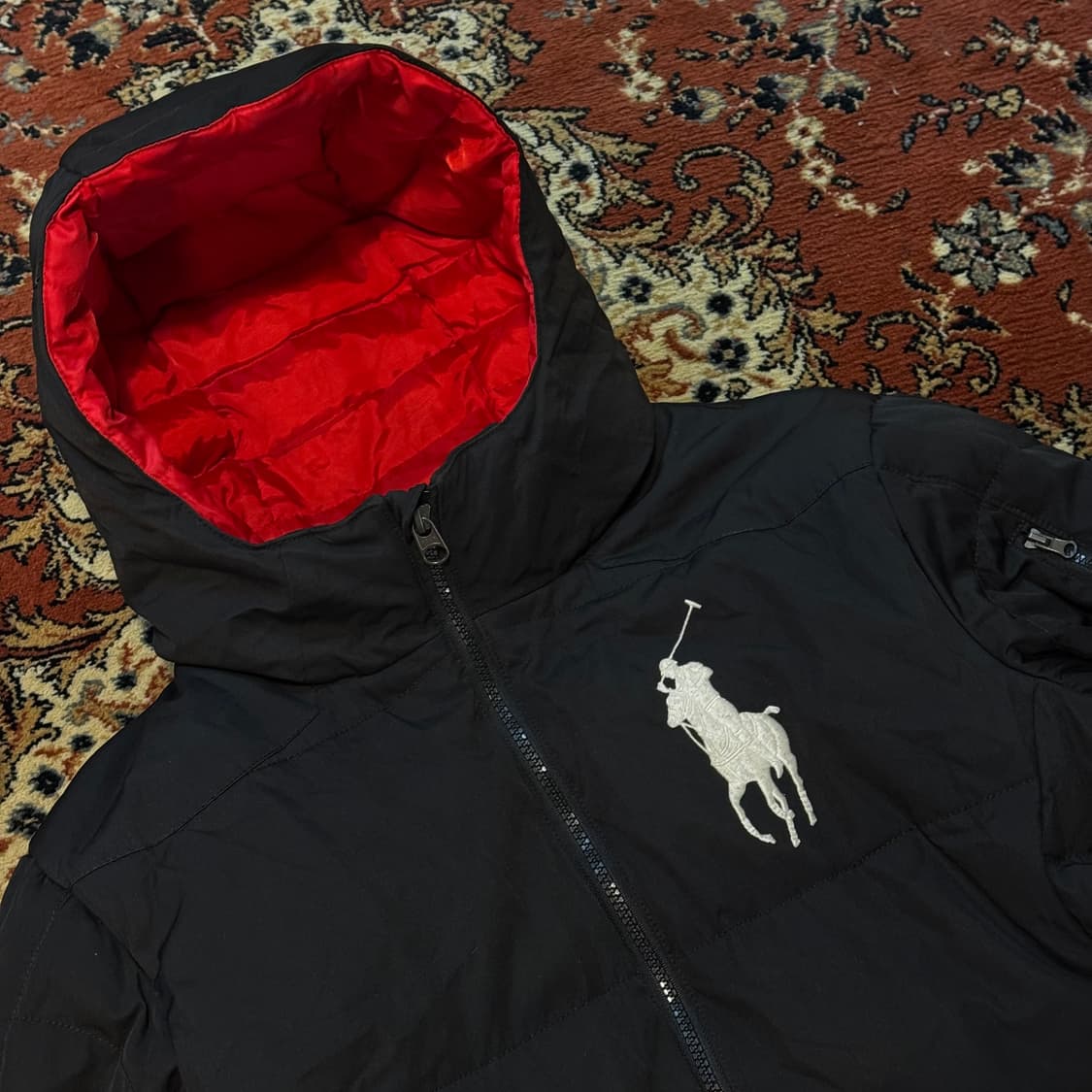 폴로 빅포니 패딩 후디 블랙 (XL) 상품이미지3