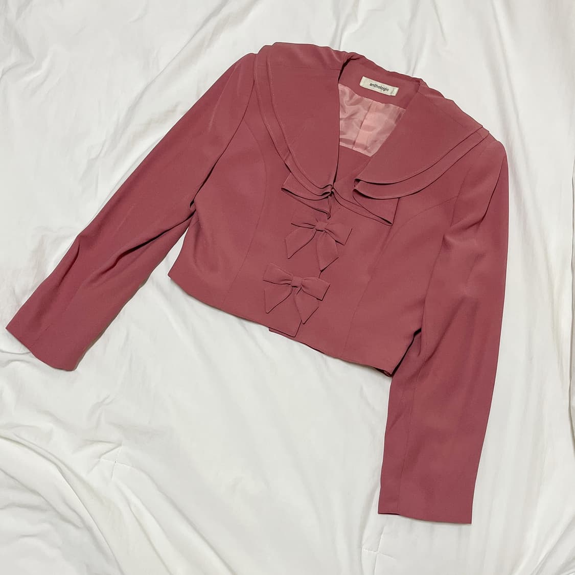 빈티지 ) 인디핑크 프릴 리본 자켓 상품이미지2