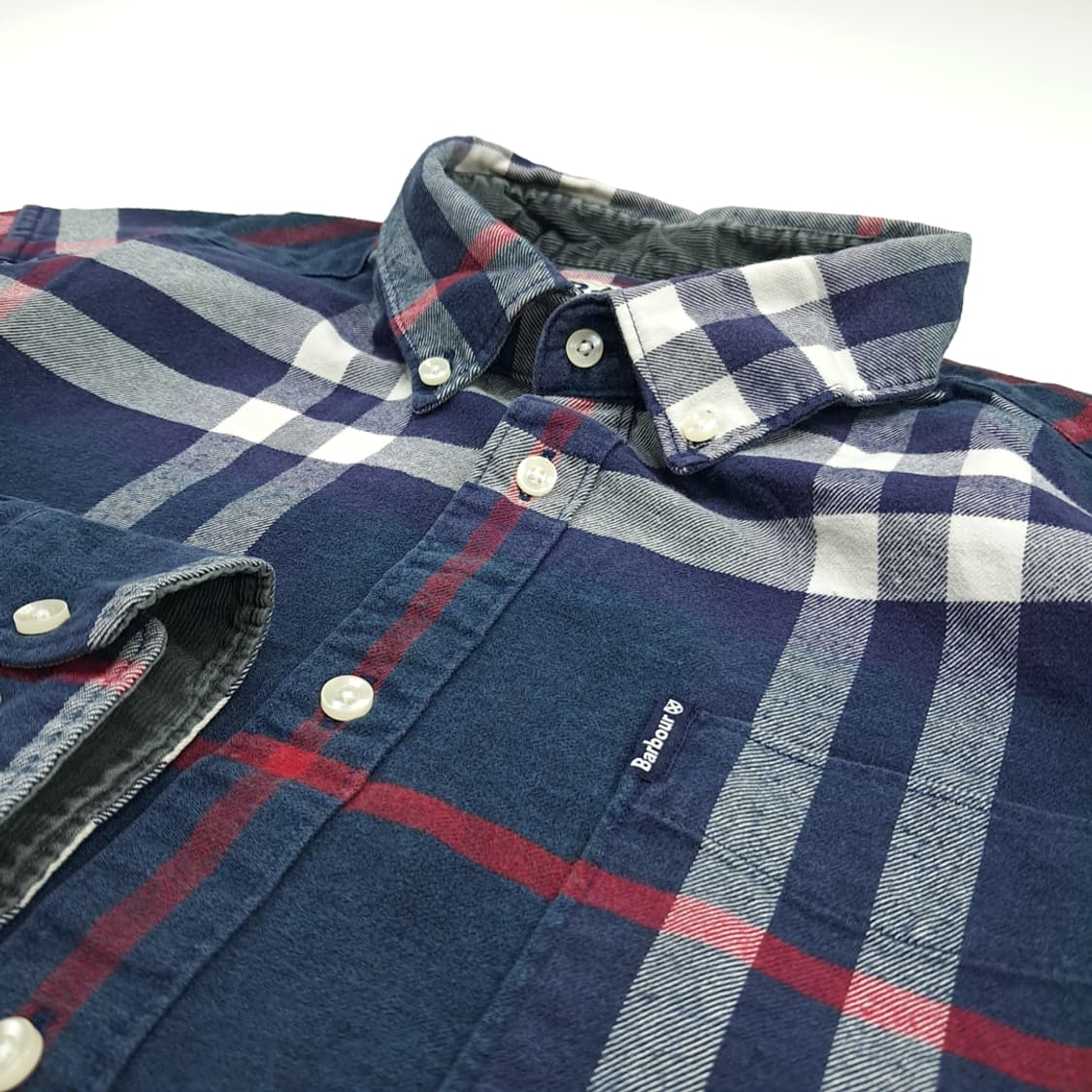 CN673 L 바버 클래식 블랙워치 타탄체크 플란넬 긴팔 셔츠 남방 상품이미지5