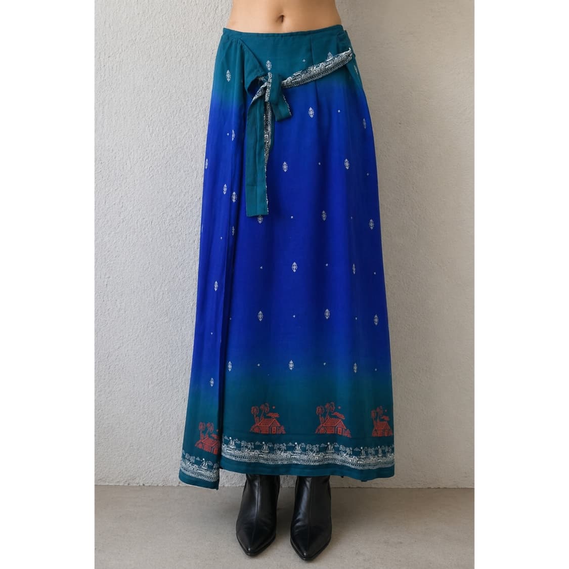 그라데이션 블루 랩 스커트 상품이미지1