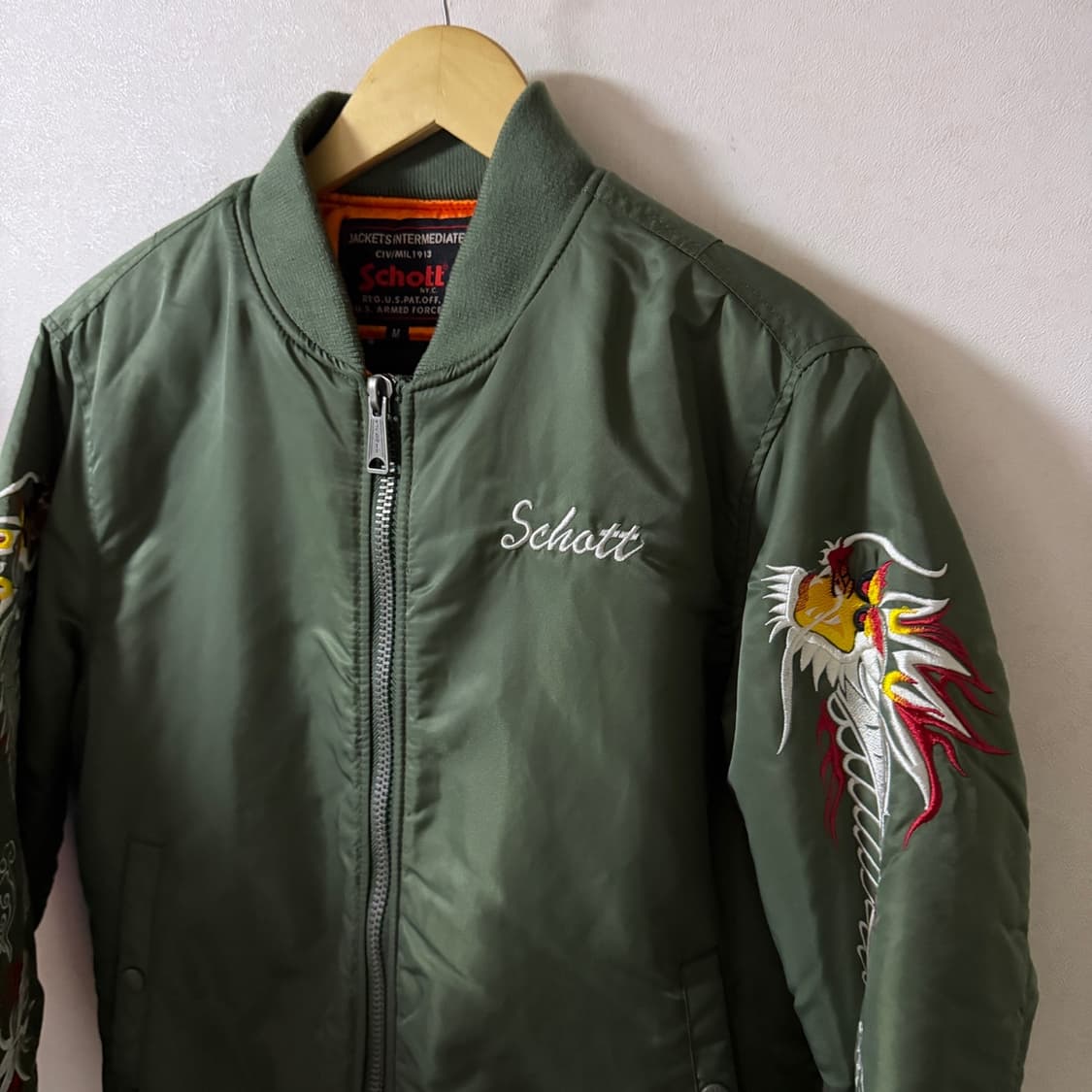 앤더슨벨X쇼트 MA-1 자켓 카키 L (95-슬림 100) 상품이미지2