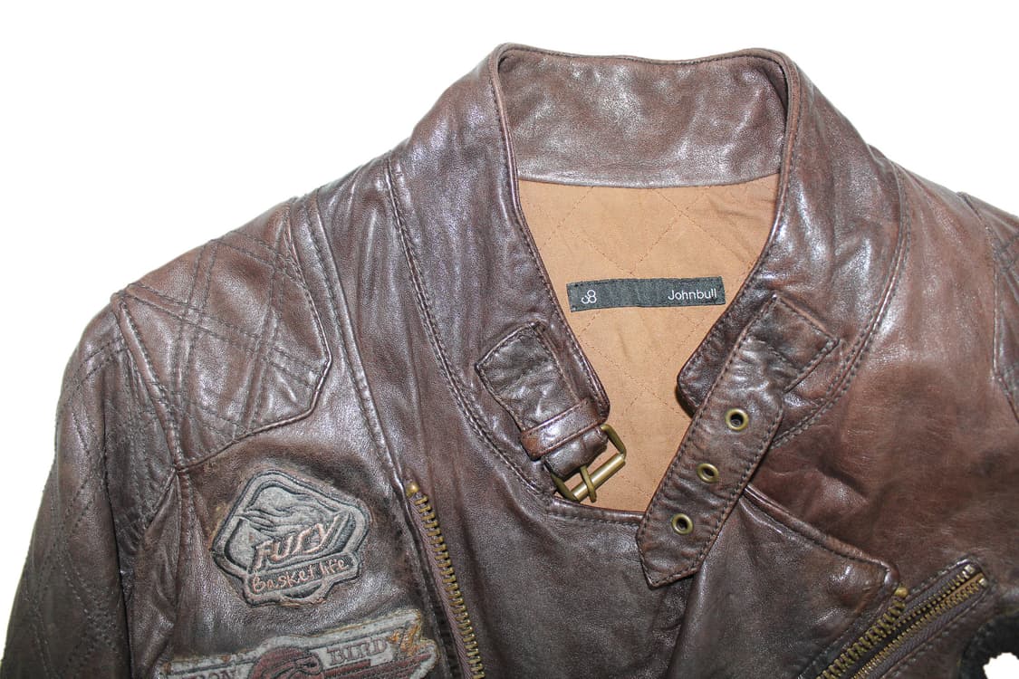 1990s Johnbull 존불 패치워크 레더 바이커 자켓 상품이미지2