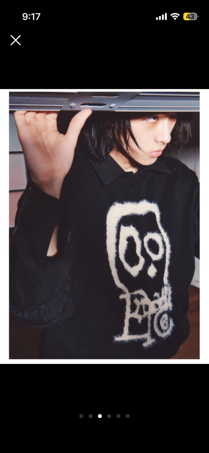 ETCE 스컬 코튼 니트 블랙  상품이미지3