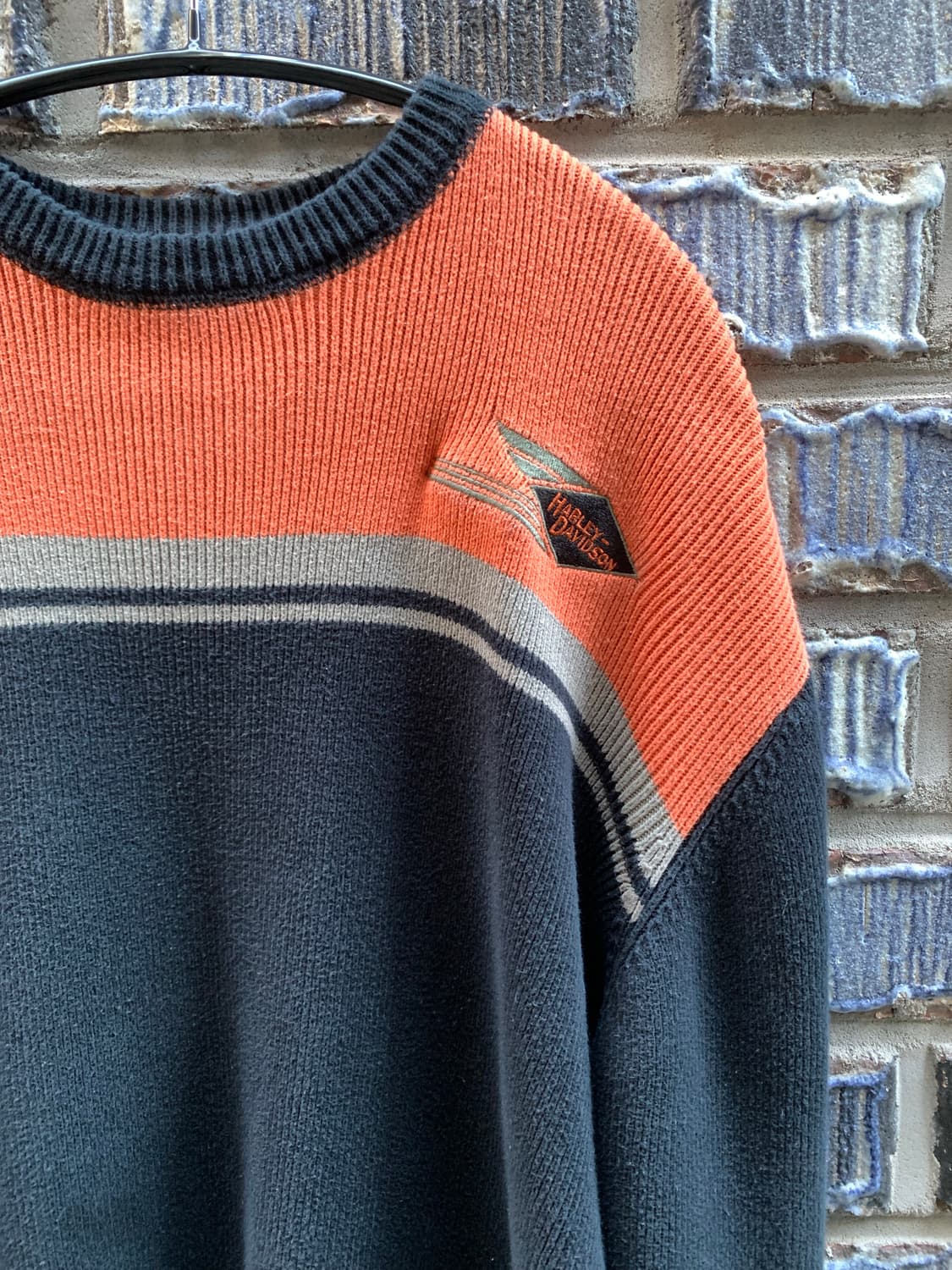 할리데이비슨 컬러블럭 코튼 니트 상품이미지2