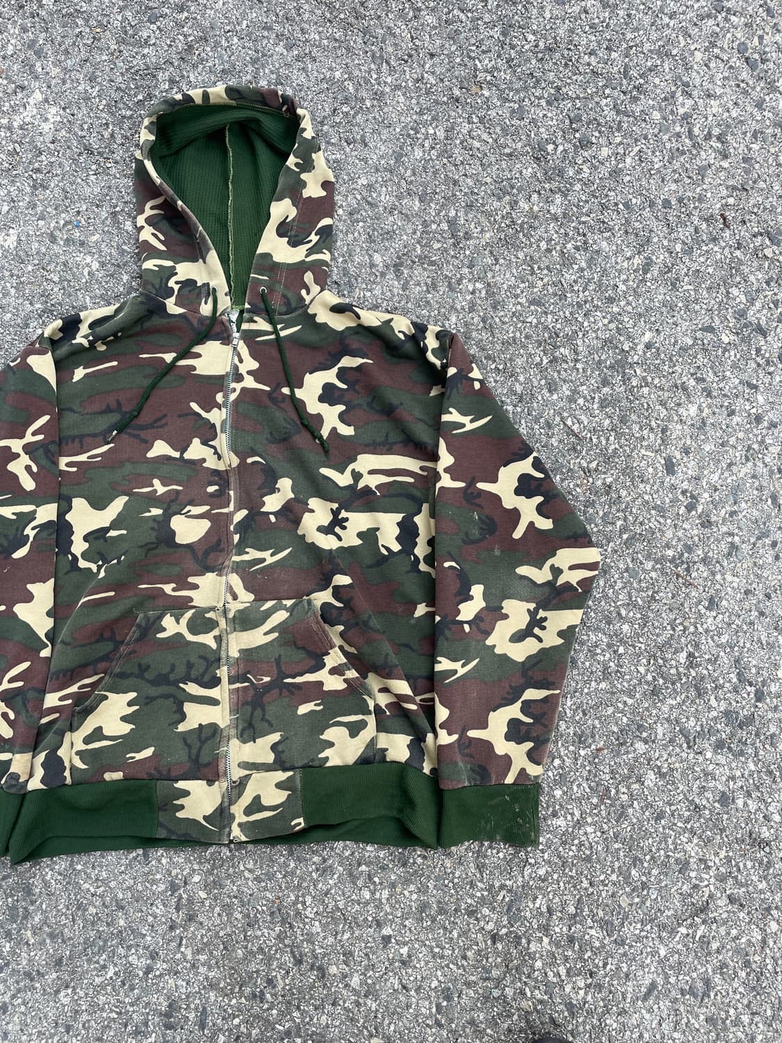 80-90s Camo thermal hood zip(USA Made) 상품이미지5