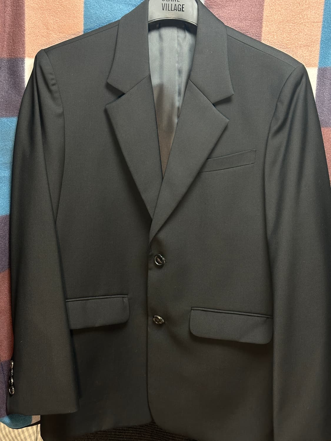 [로파이] 오버핏 2버튼 이지 블레이져 (블랙)  상품이미지3