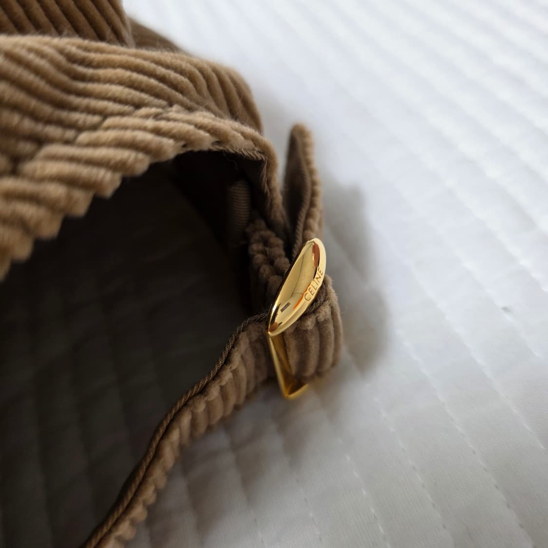 정품 셀린느 트리오페 코듀로이 볼캡 브라운 상품이미지5