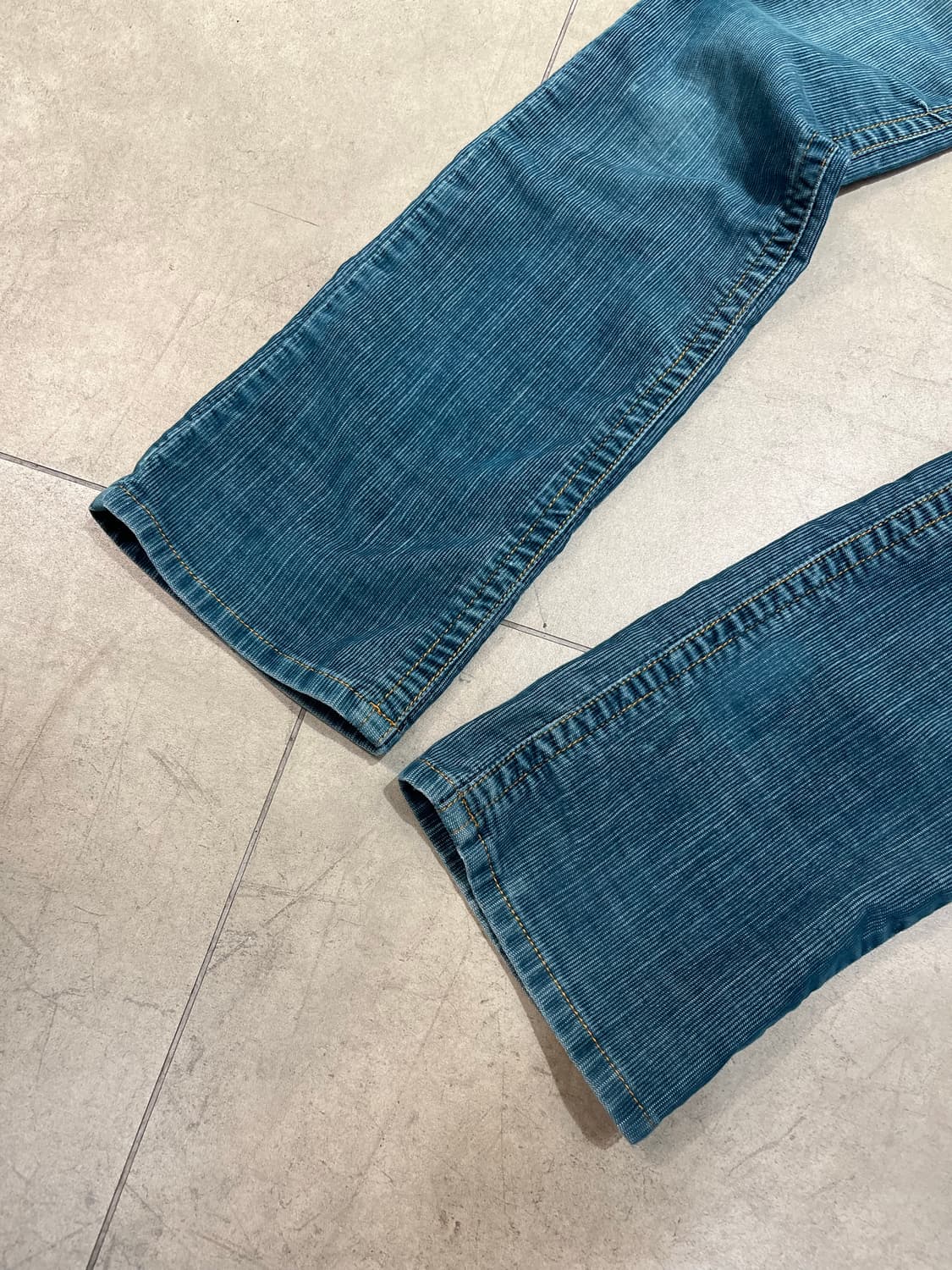 일본 빈티지 블루 골덴 로우웨스트 슬림핏 팬츠 상품이미지2