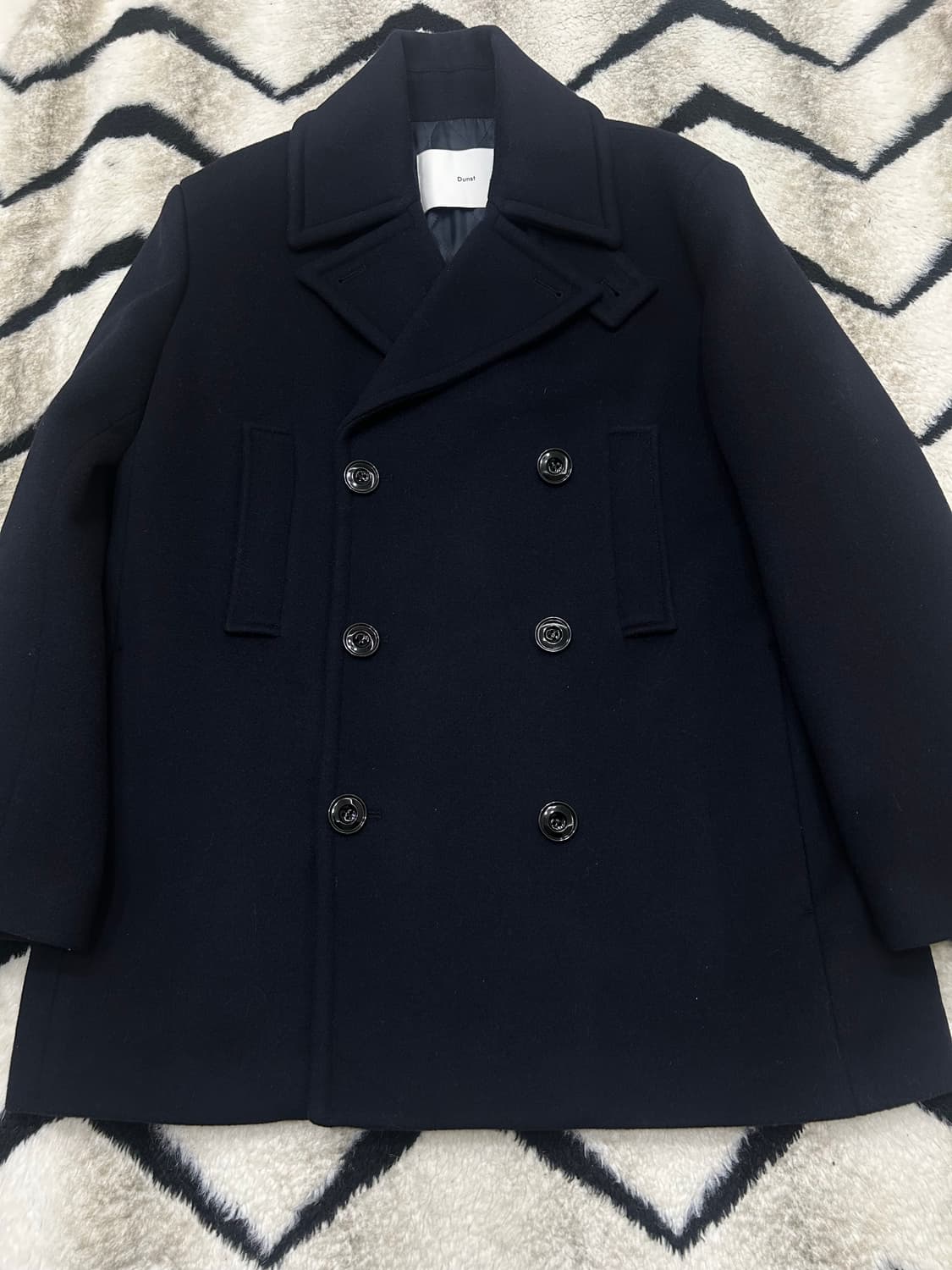 [M]던스트 클래식 오버핏 울 피코트/짙은네이비 상품이미지4