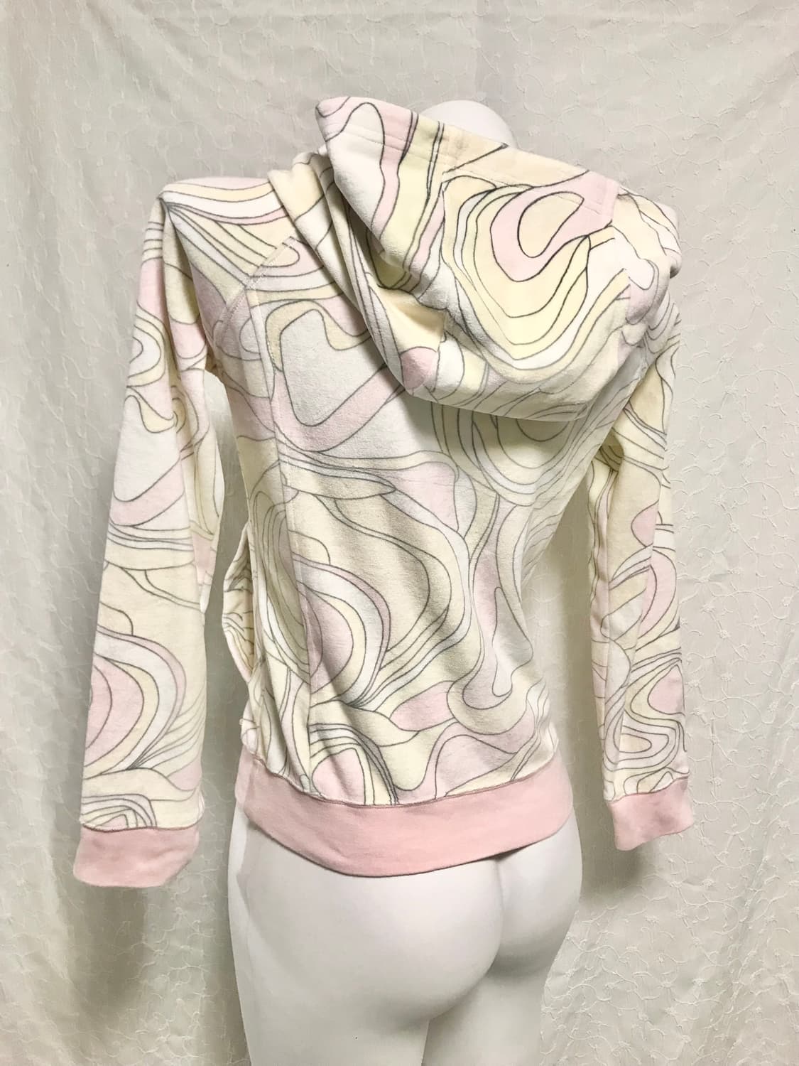 빈티지 rady 라디 갸루 핑크 마블 셋업 후드 집업 + 반바지 상품이미지3