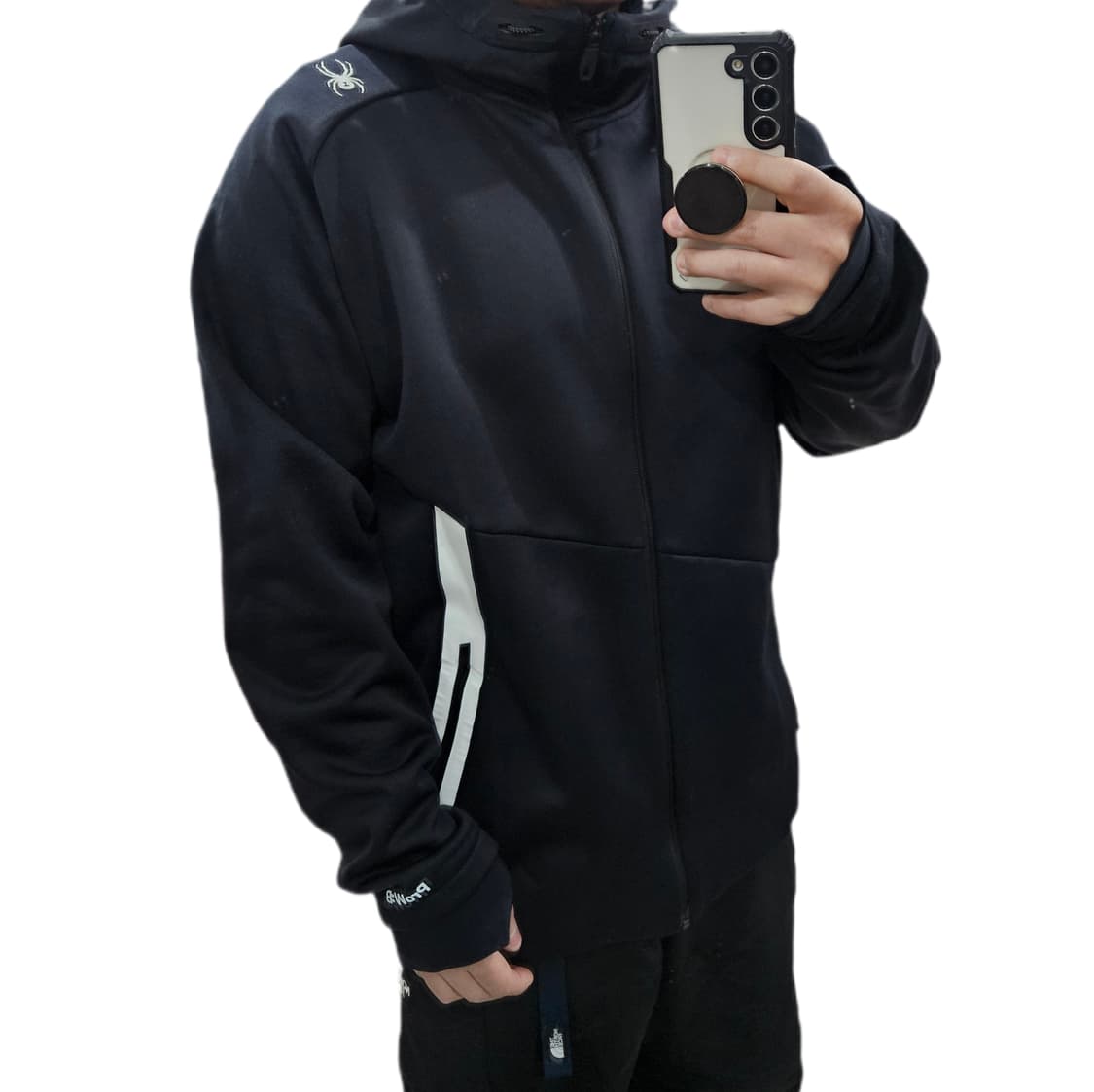 XL 105) 스파이더 기모 핑거홀 후드집업 자켓 상품이미지1