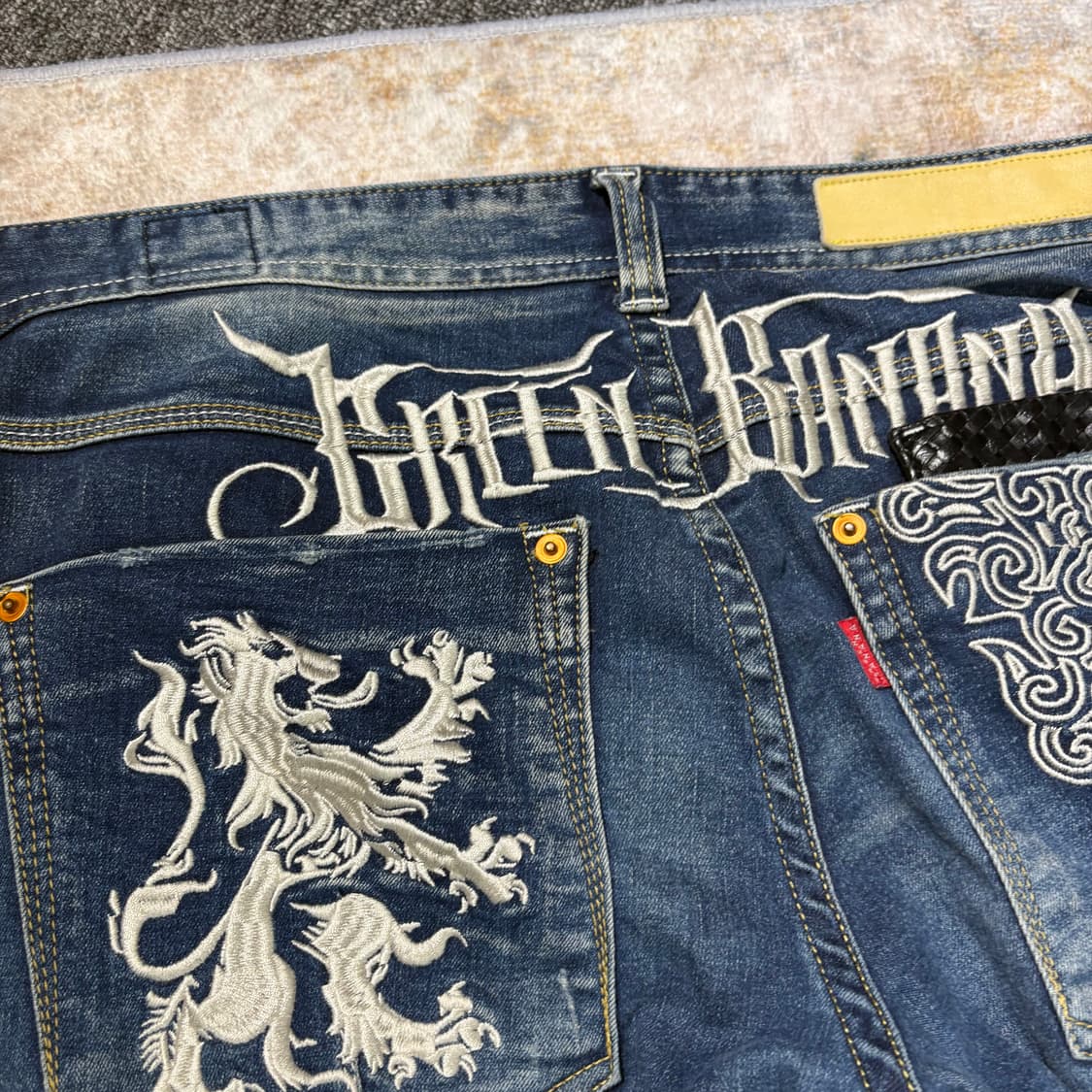 Green banana USA빈티지 자수 데님 팬츠 상품이미지4