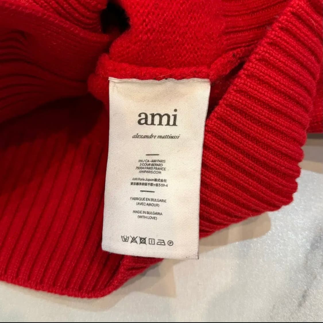 [정품] 아미 빅하트 인타르시아 가디건 레드 블랙하트 상품이미지4