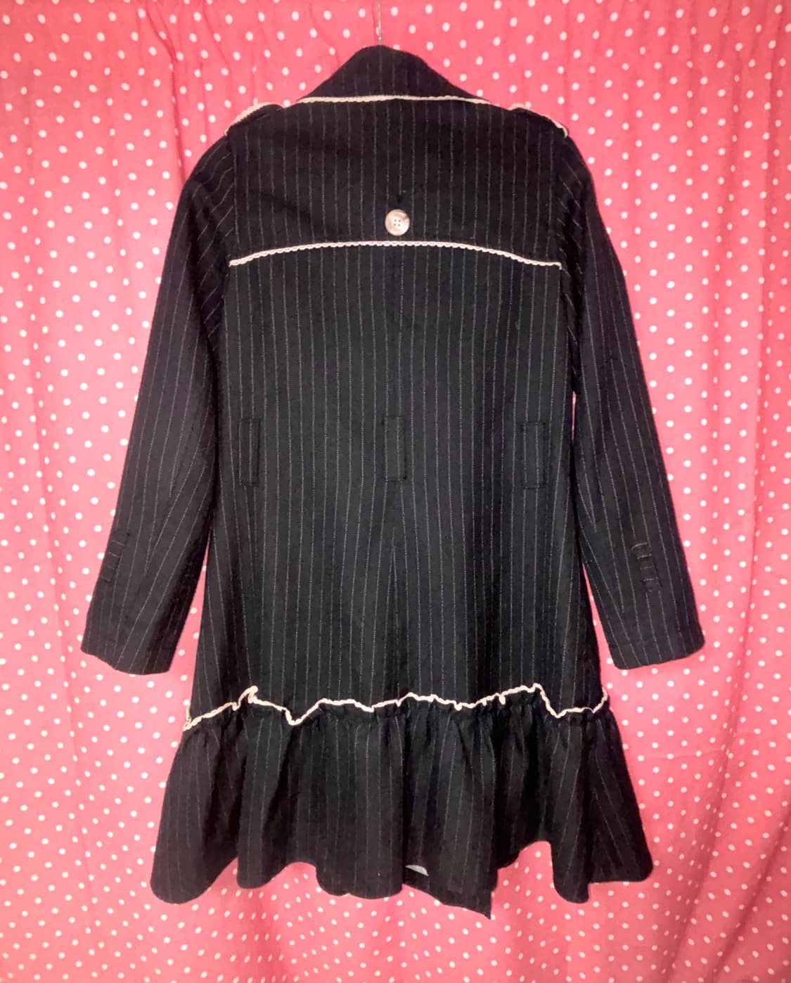 [MILK Japan] 밀크 로리타 블랙 핀스트라이프 더블버튼 코트 상품이미지4