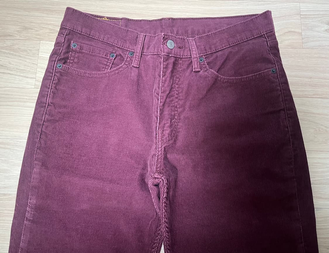 리바이스 514 코듀로이 팬츠 버건디 33x32(허리 41cm) 상품이미지2