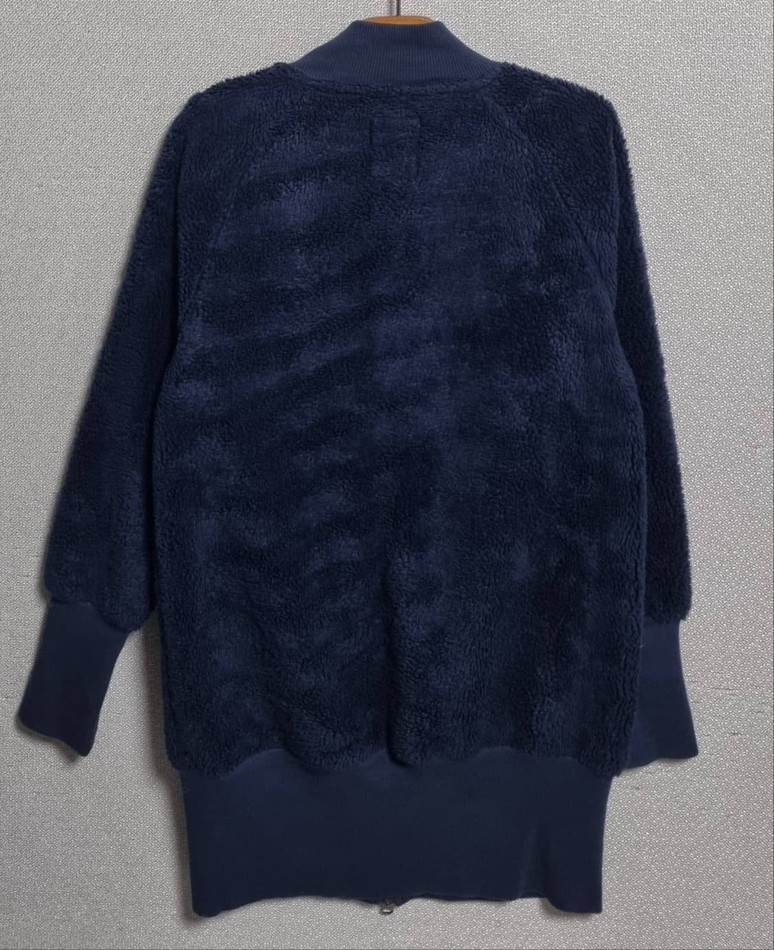 실측 S (55) 아디다스 네이비 롱 후리스 플리스 집업 상품이미지2