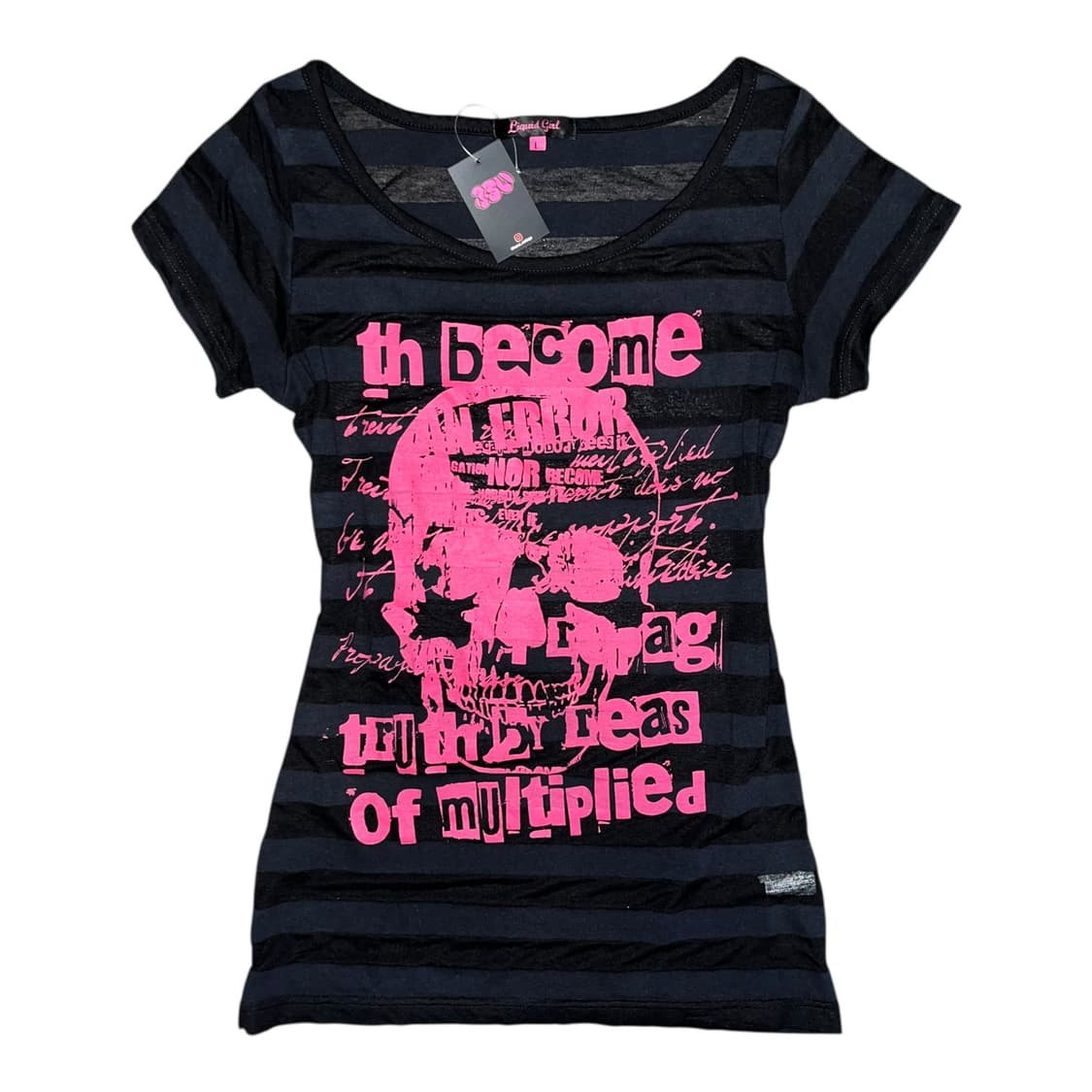 해골프린팅 단가라시스루 반팔티 펑크y2k 상품이미지1