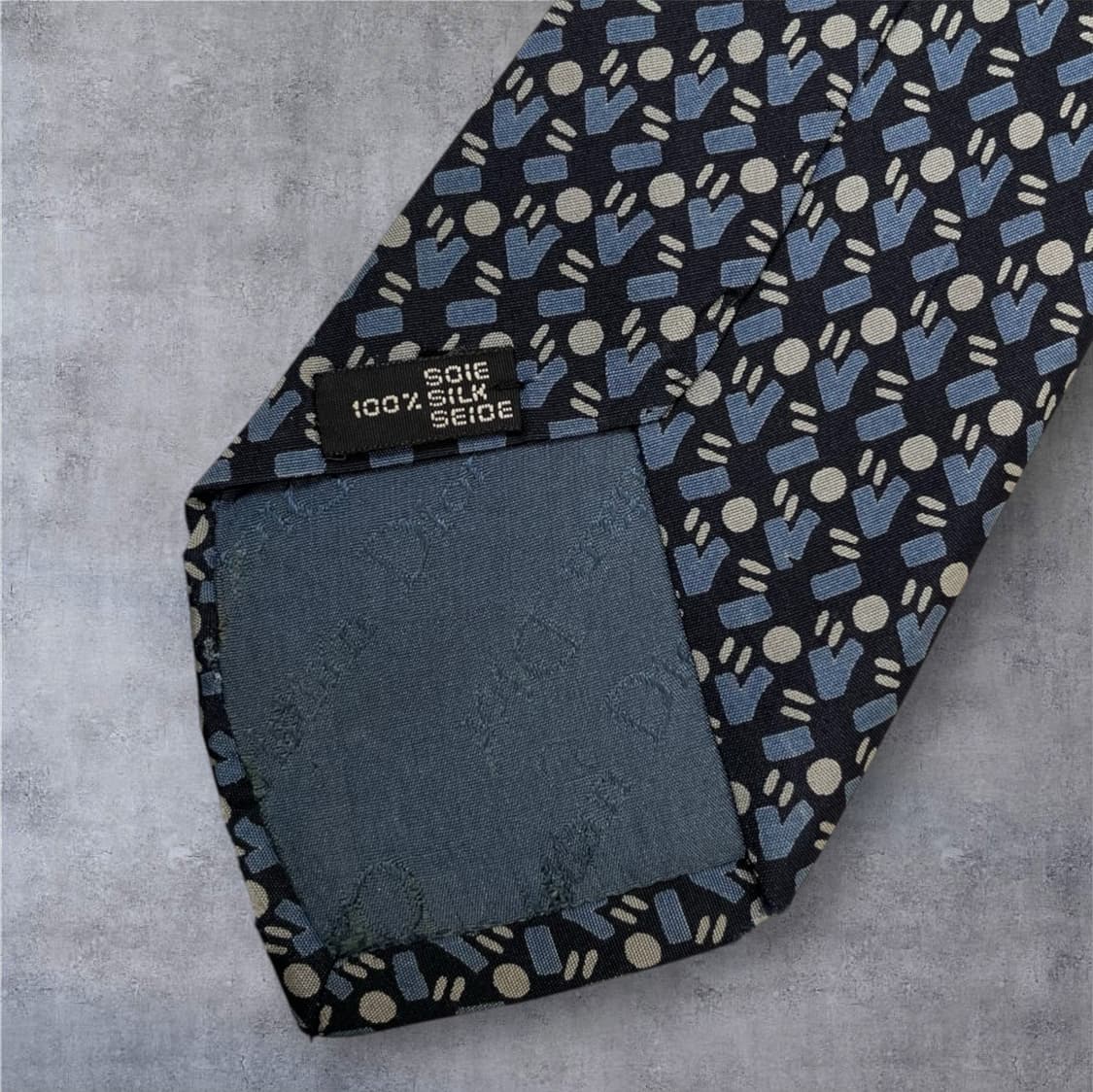 크리스찬 디올 Christian Dior 네이비 패턴 실크 넥타이 상품이미지4