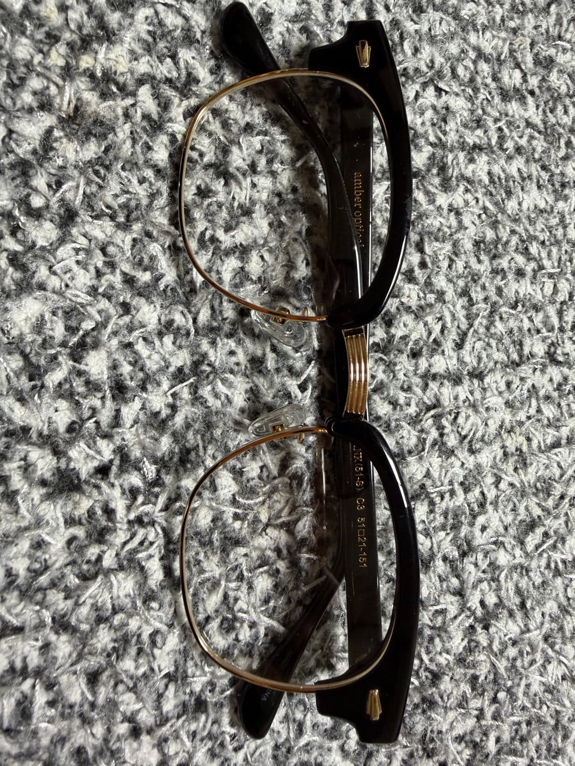 앰버옵티컬 행크 하금테 51사이즈 블랙골드 판매합니다 상품이미지1