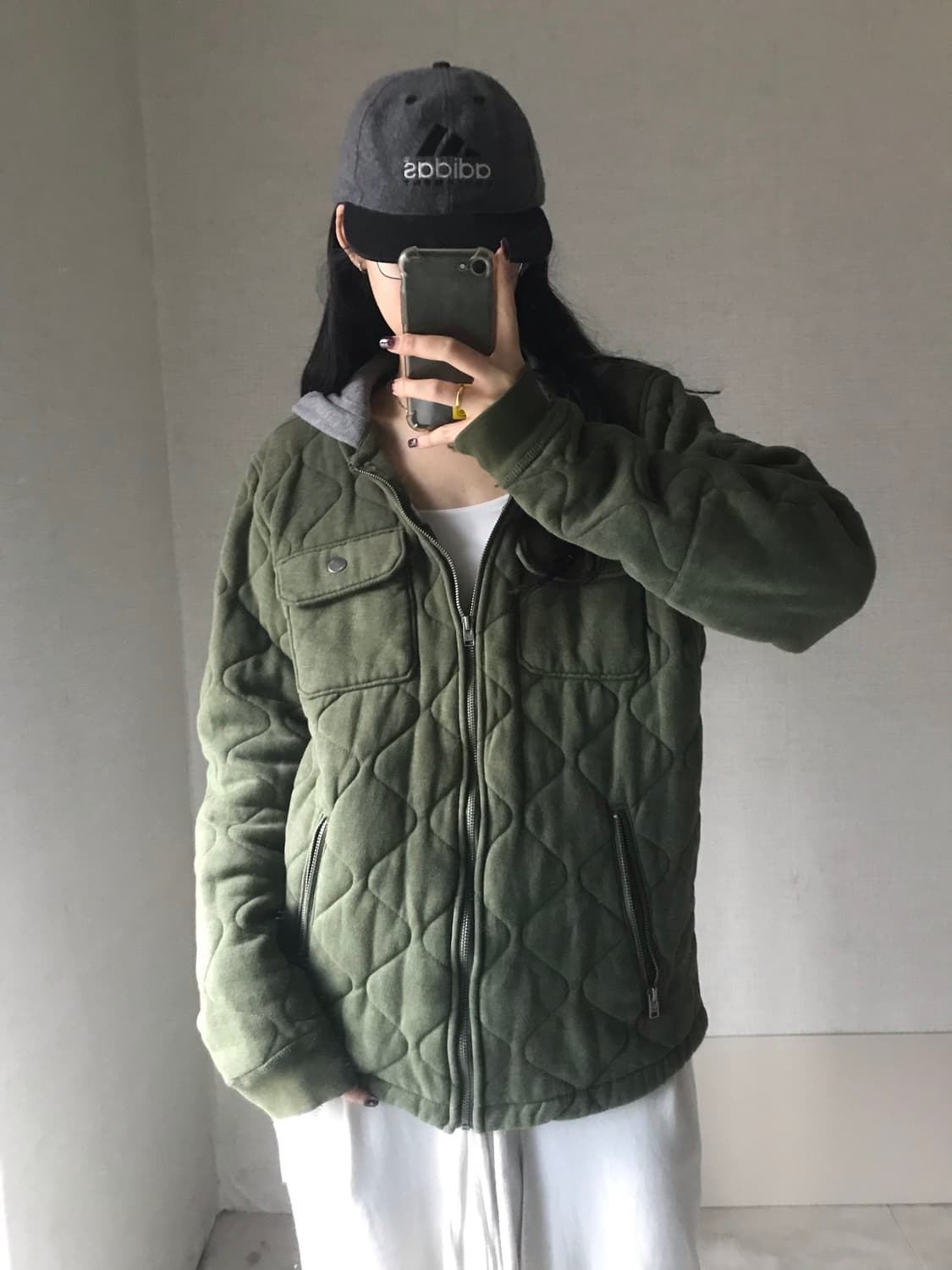 홀리스터 카키 후드 누빔 패디드 자켓 상품이미지5