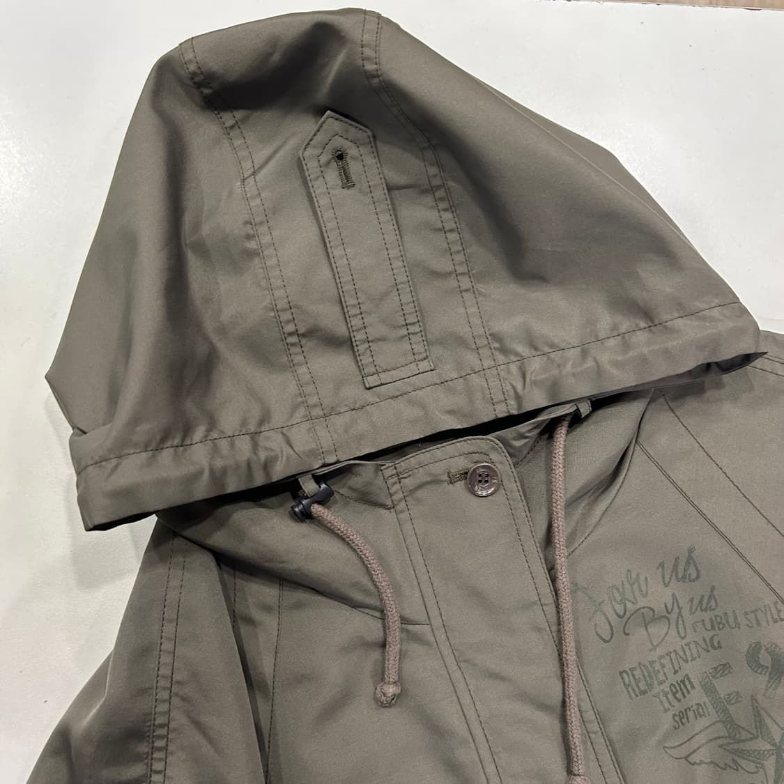 [S] 10s FUBU 후부 우먼 카키색 후드 숏 야상 점퍼 B211 상품이미지6