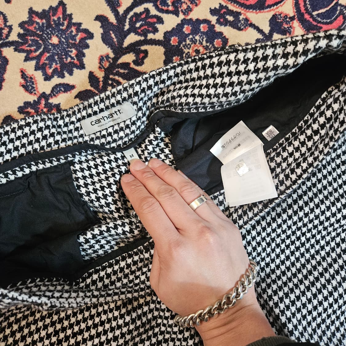 칼하트 하운스체크 모직 루즈핏 팬츠 M size 상품이미지6