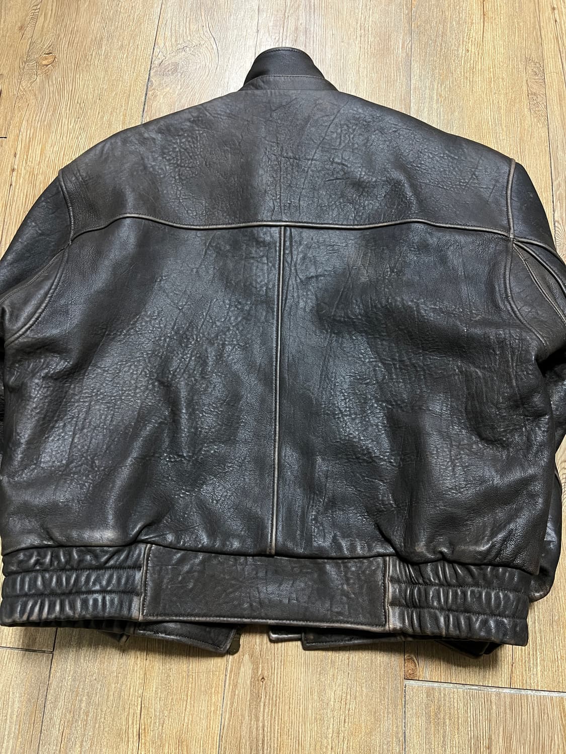 택포55) 쿠어 빈티지 쉘터 넥 카라 레더 자켓 L 상품이미지3