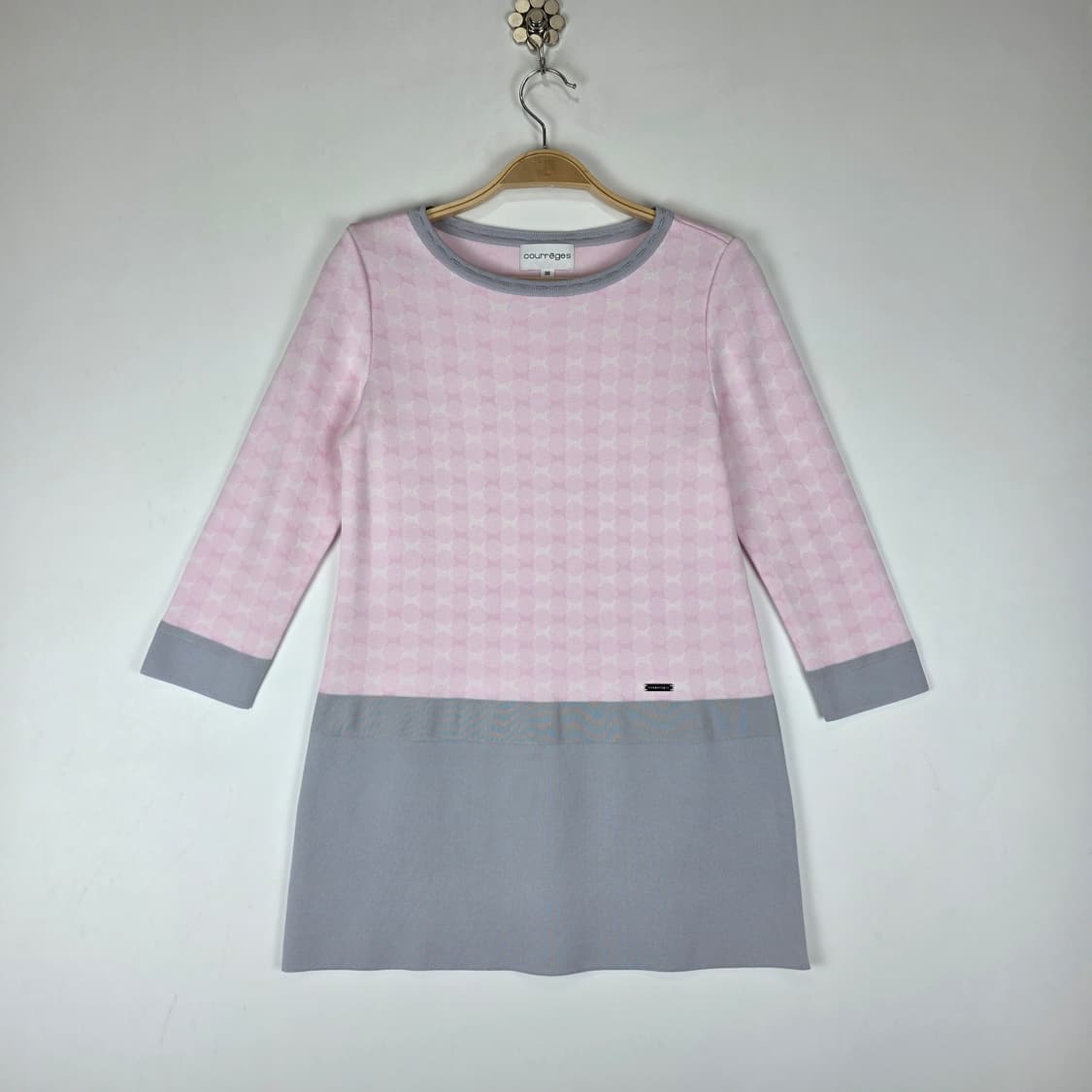 courreges 핑크 패턴 니트 미니원피스 상품이미지1