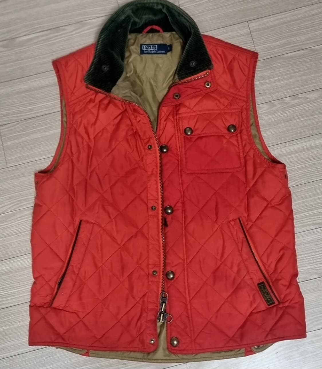 폴로 랄프로렌 80s 퀼팅 조끼 레드(L) 상품이미지1