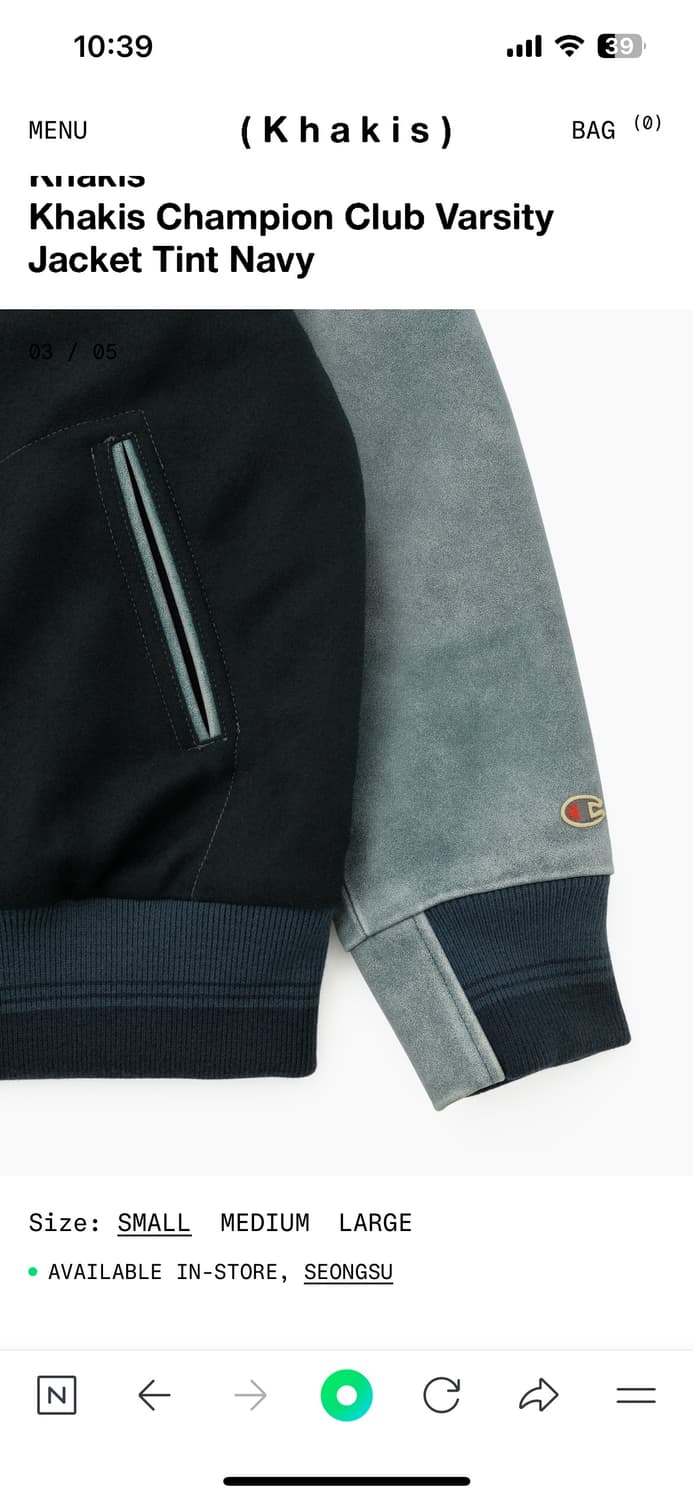 (M) 카키스 챔피온 클럽 바시티 자켓 상품이미지2