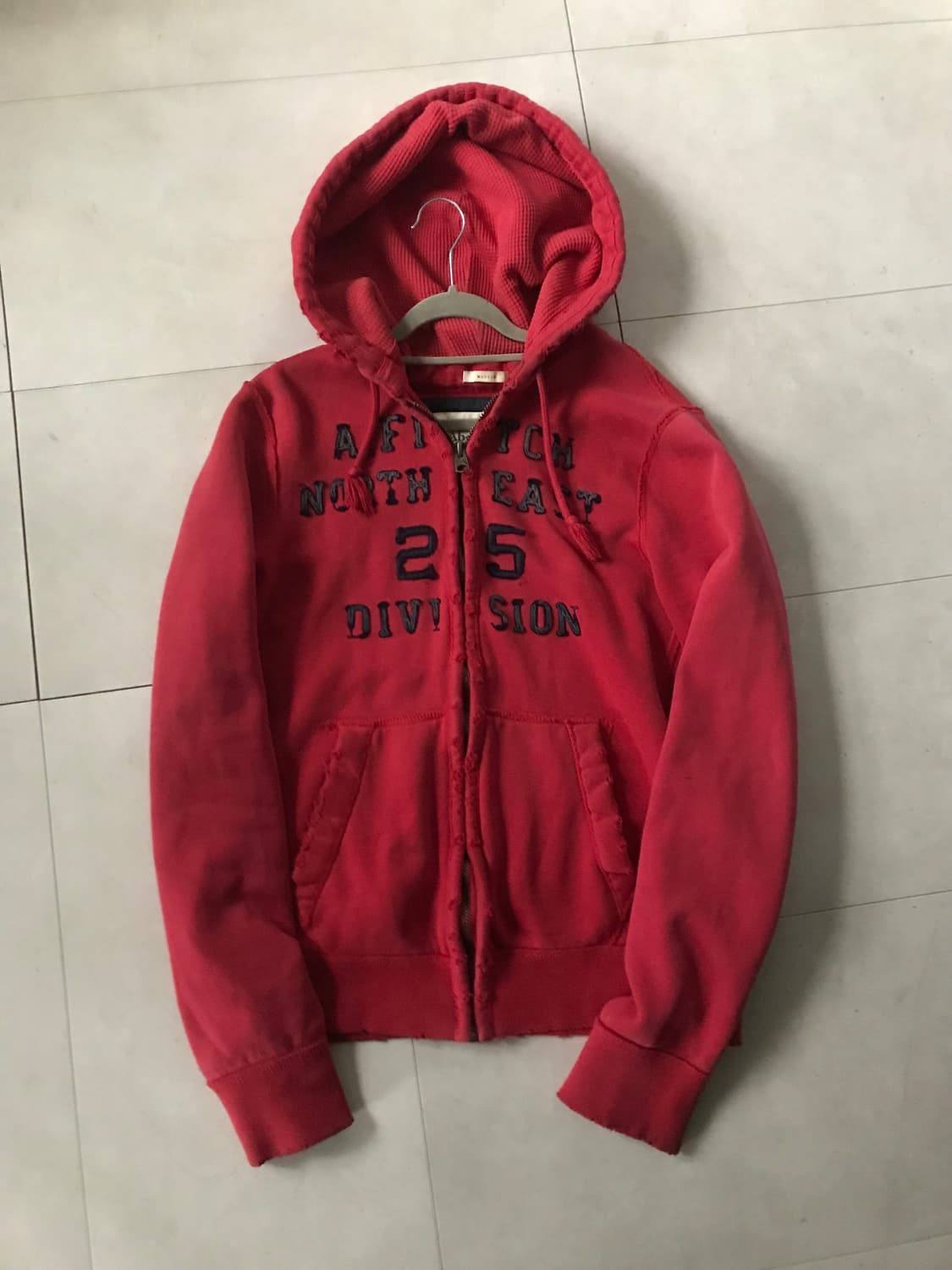 아베크롬비 레드 데님로고 후드집업 상품이미지9