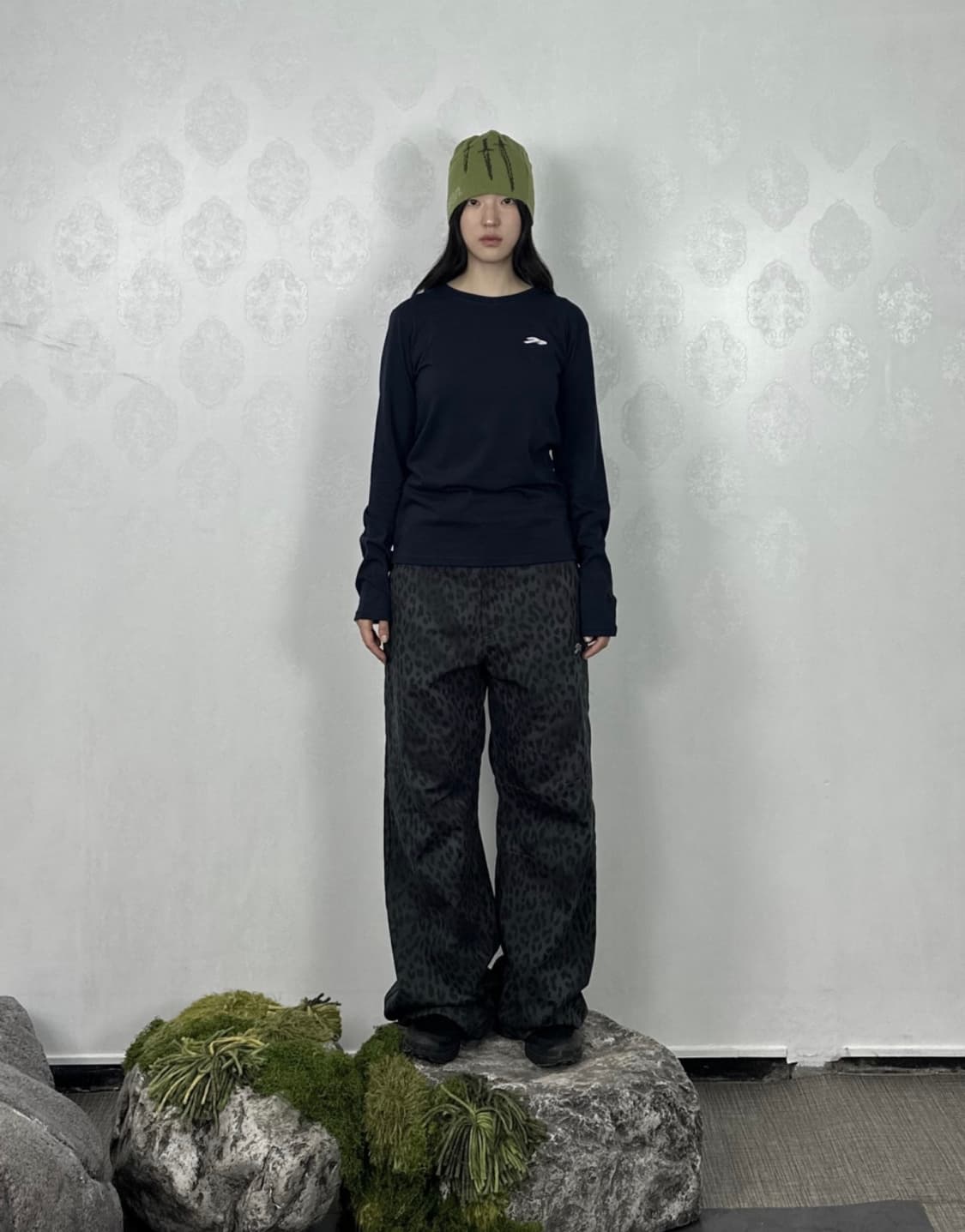 탄산마그네슘 자카드 트리플 나이프 비니 그린 상품이미지3